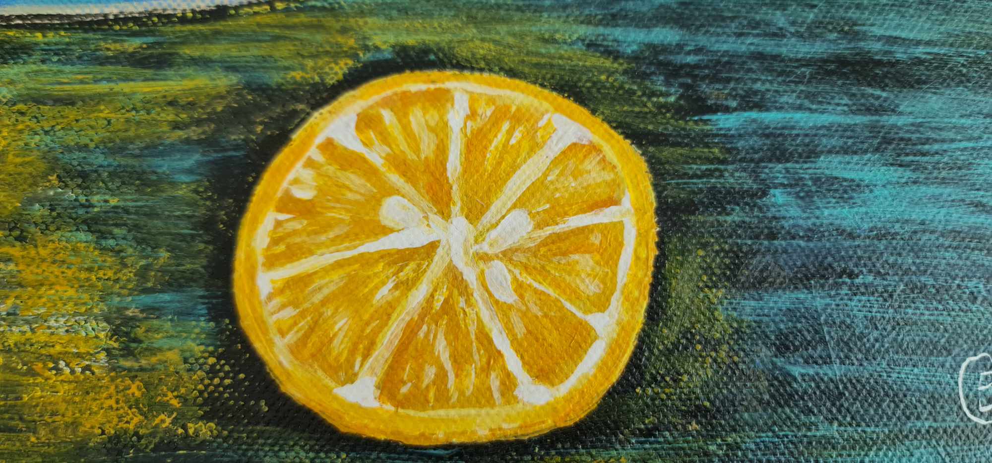 Glass Bowl with Lemons Painting