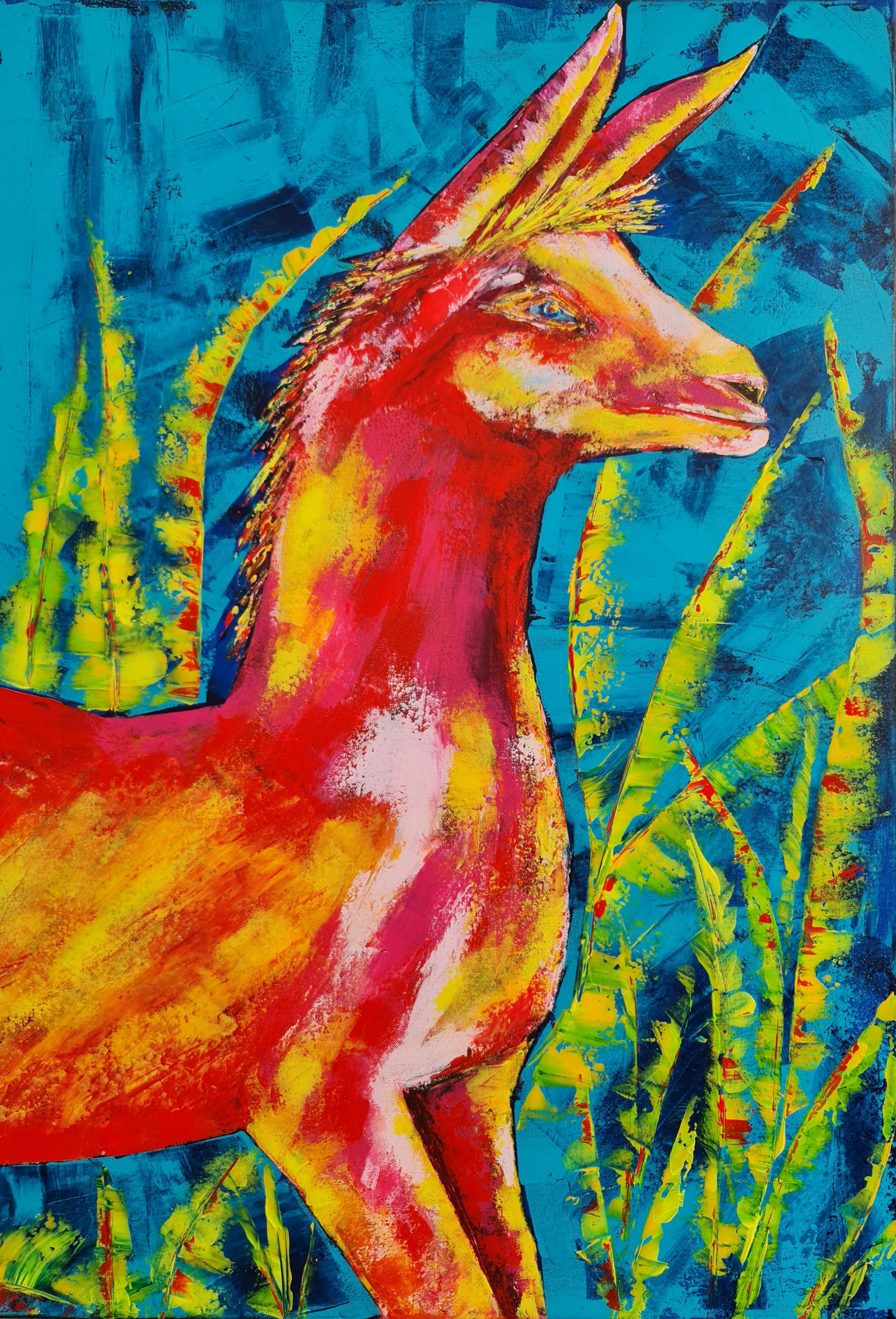 Abstract Animal, Llama Painting