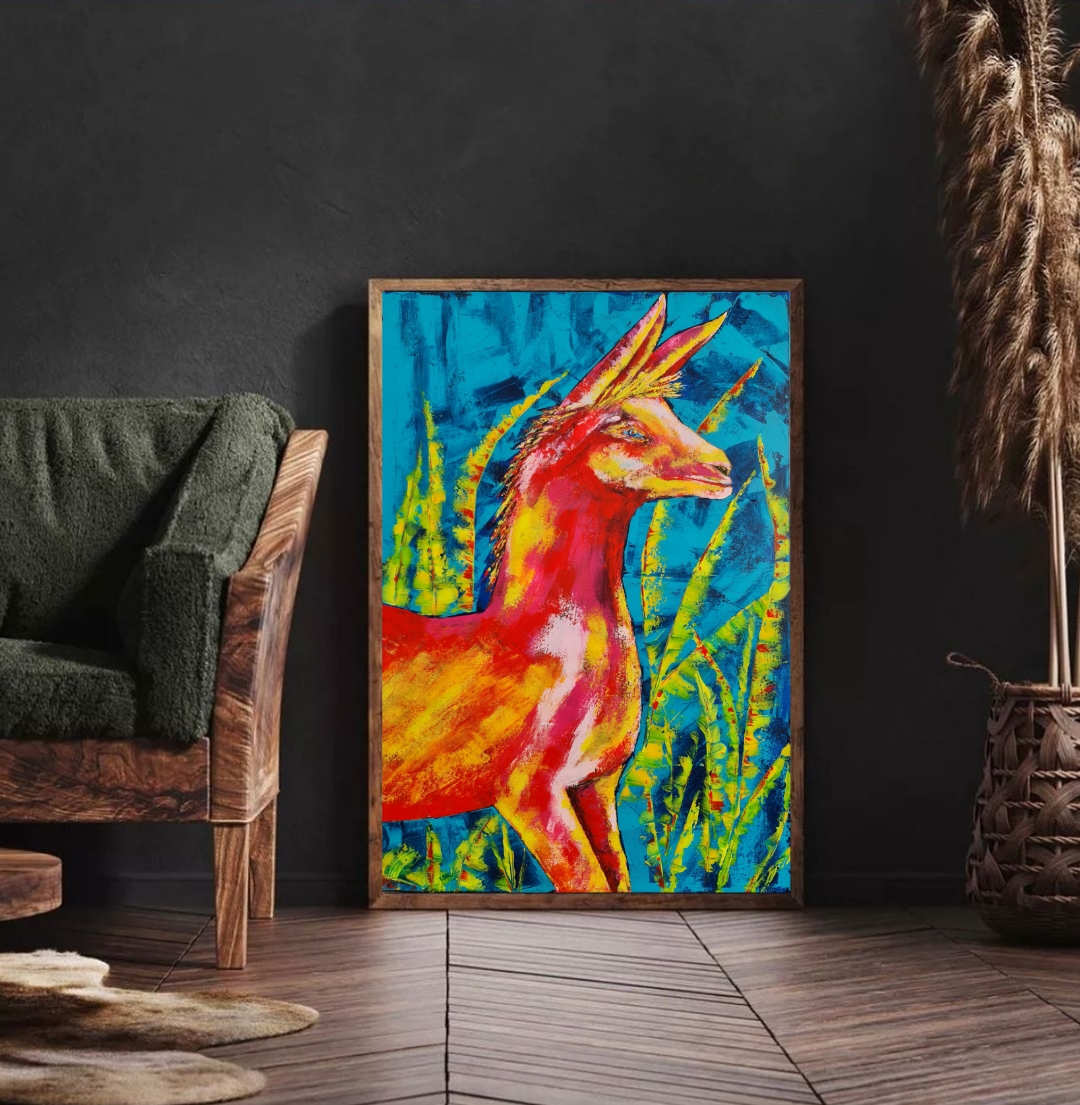 Abstract Animal, Llama Painting