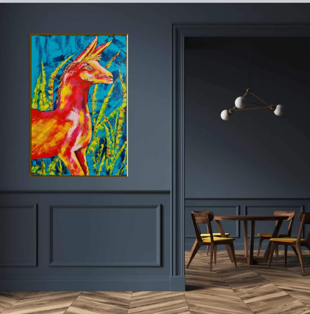 Abstract Animal, Llama Painting