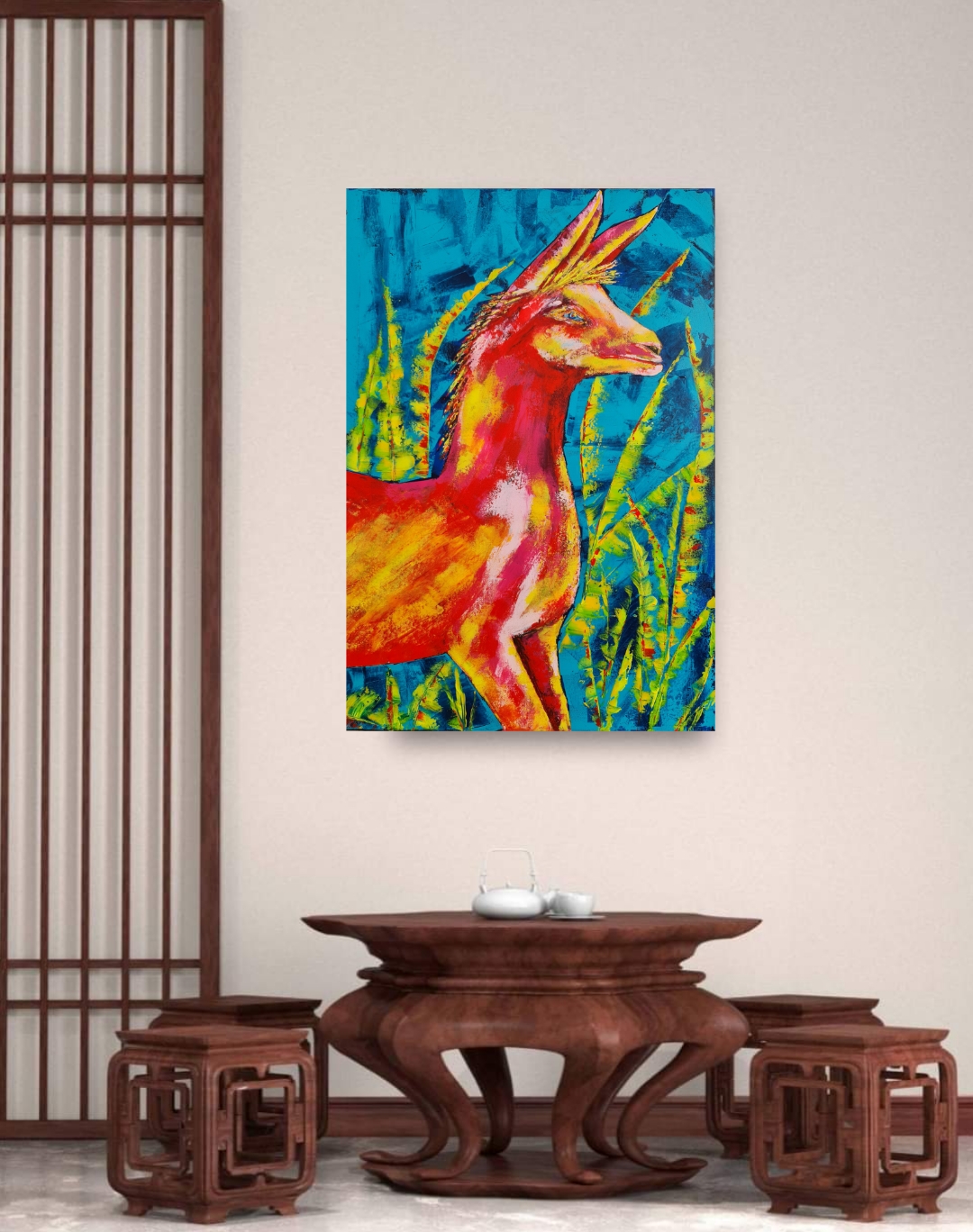 Abstract Animal, Llama Painting