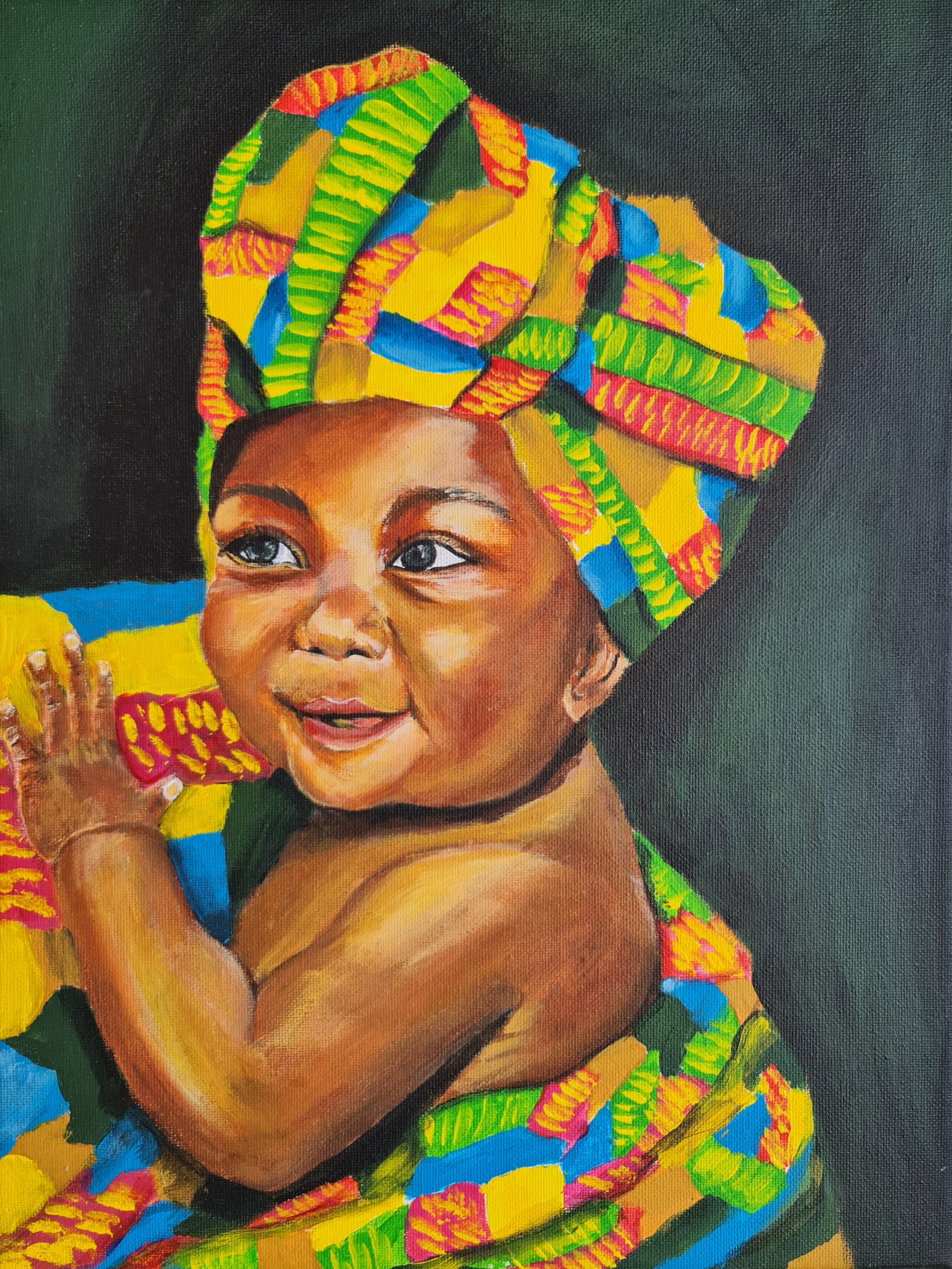 Colorful Baby Portrait Painting