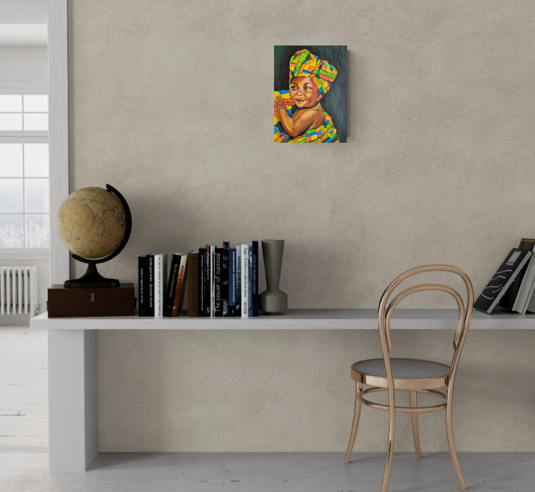 Colorful Baby Portrait Painting