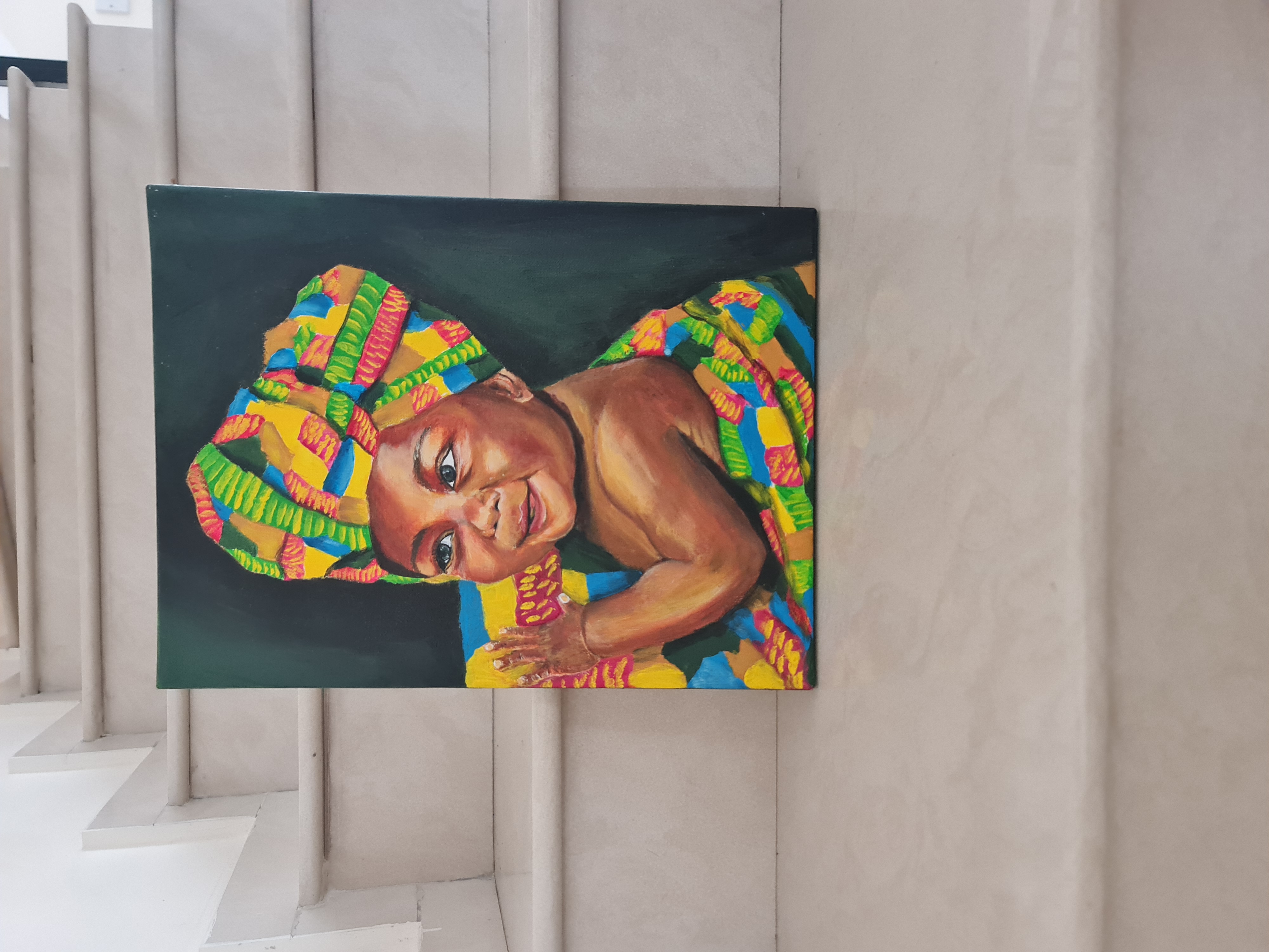 Colorful Baby Portrait Painting
