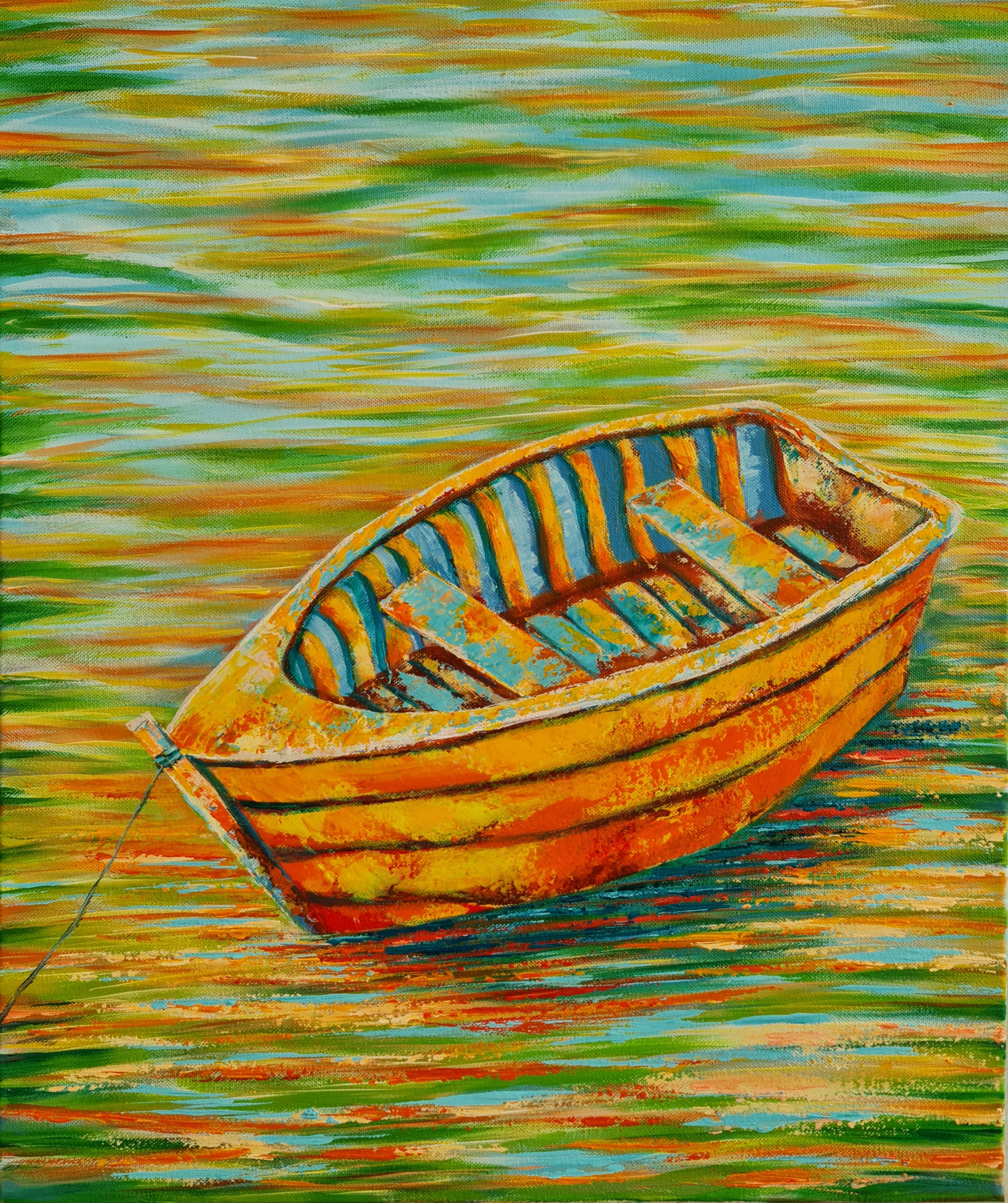 Colorful Boat Painting