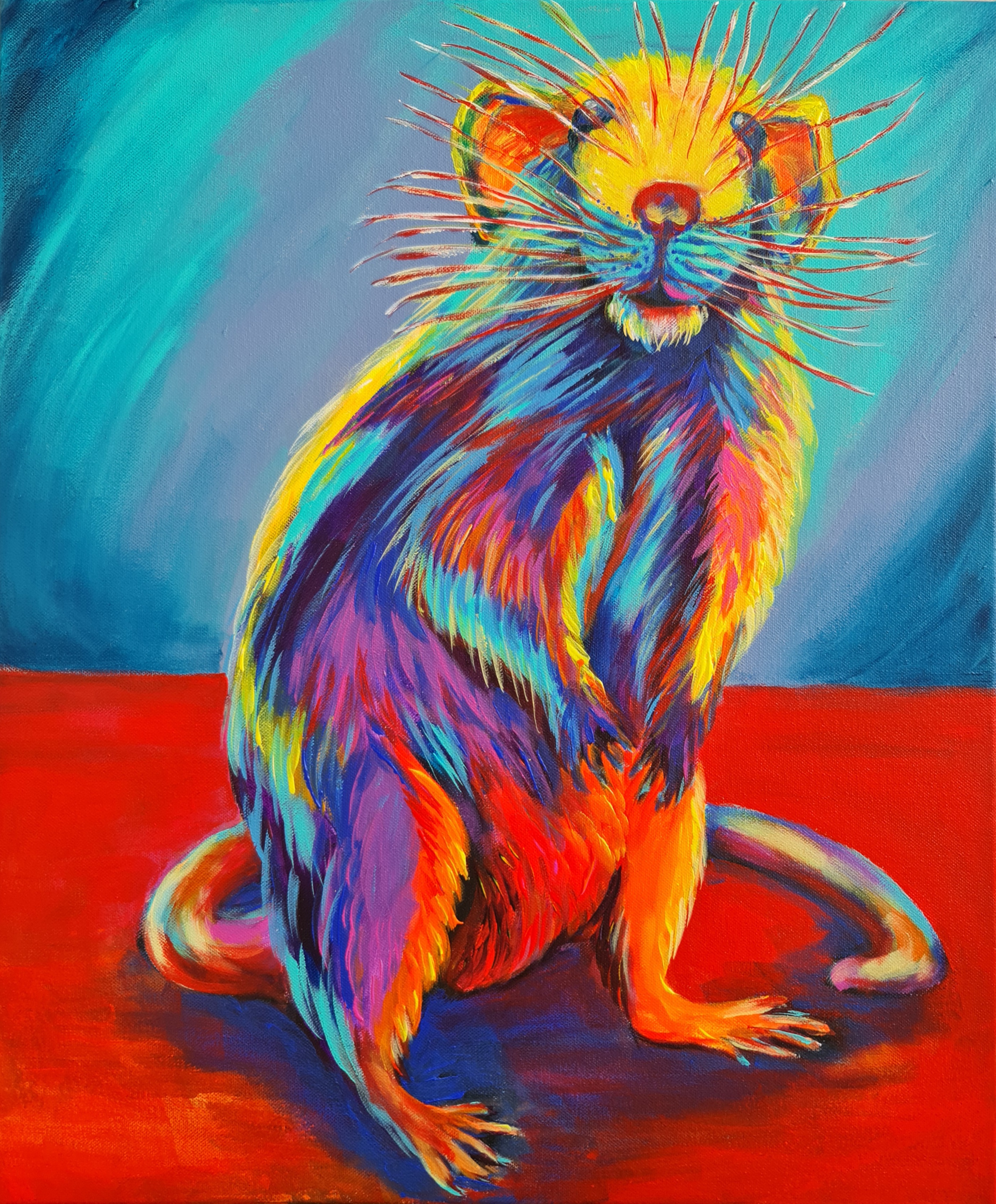 Colorful Rat Painting, Sexy Rat