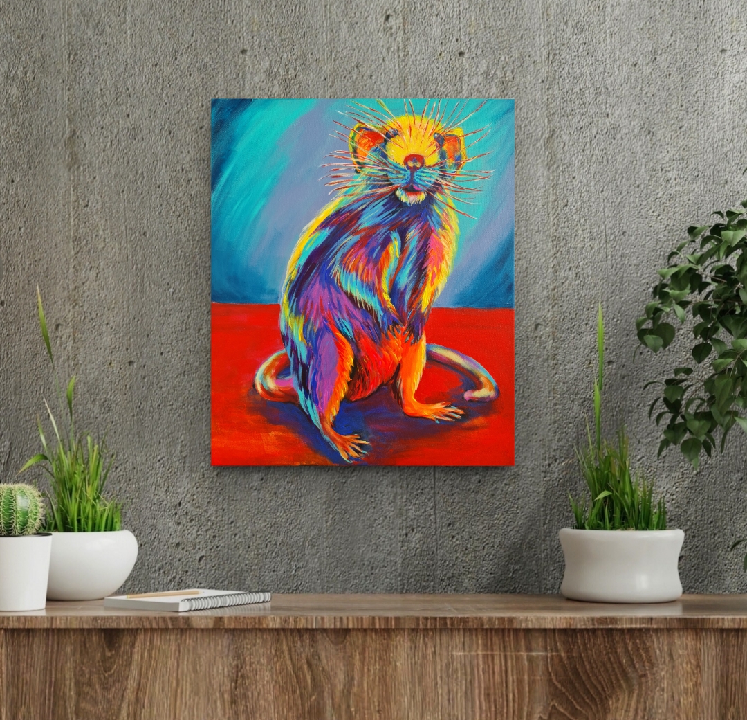 Colorful Rat Painting, Sexy Rat