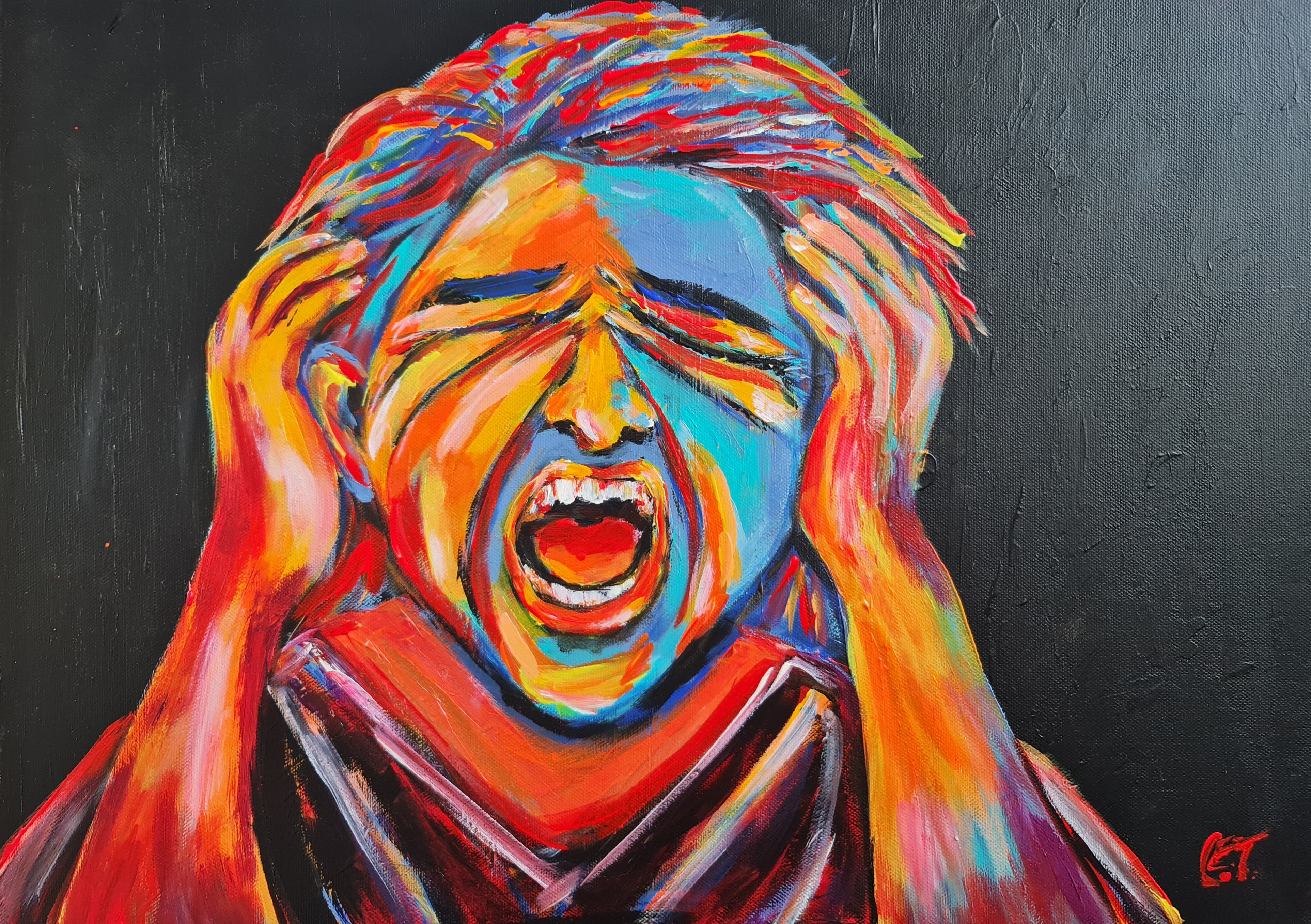 Your words hurts like a knife, expressionism portrait 
