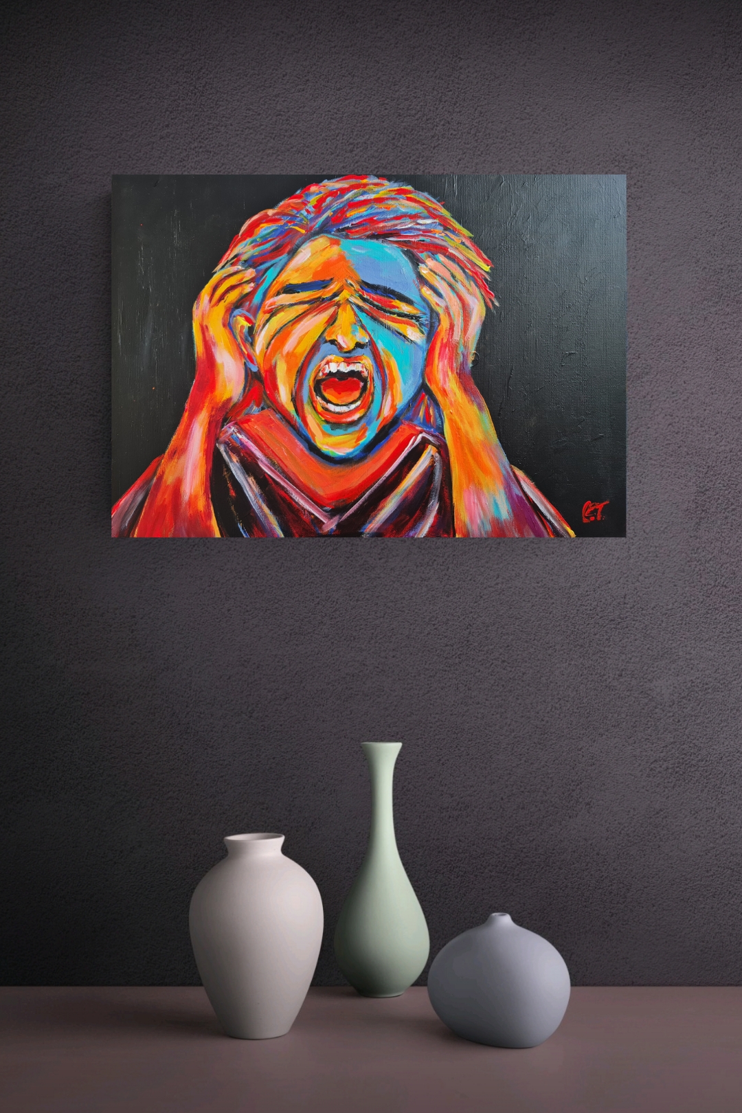 Your words hurts like a knife, expressionism portrait 