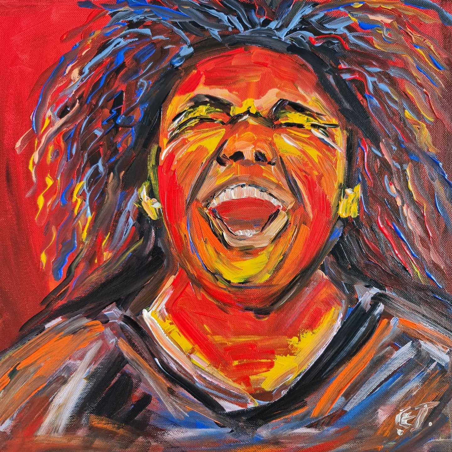 "Rejected" Vibrant Abstract Portrait Painting