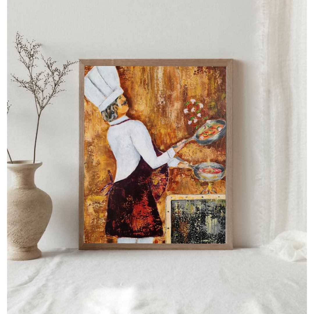 Chef Cooking Painting