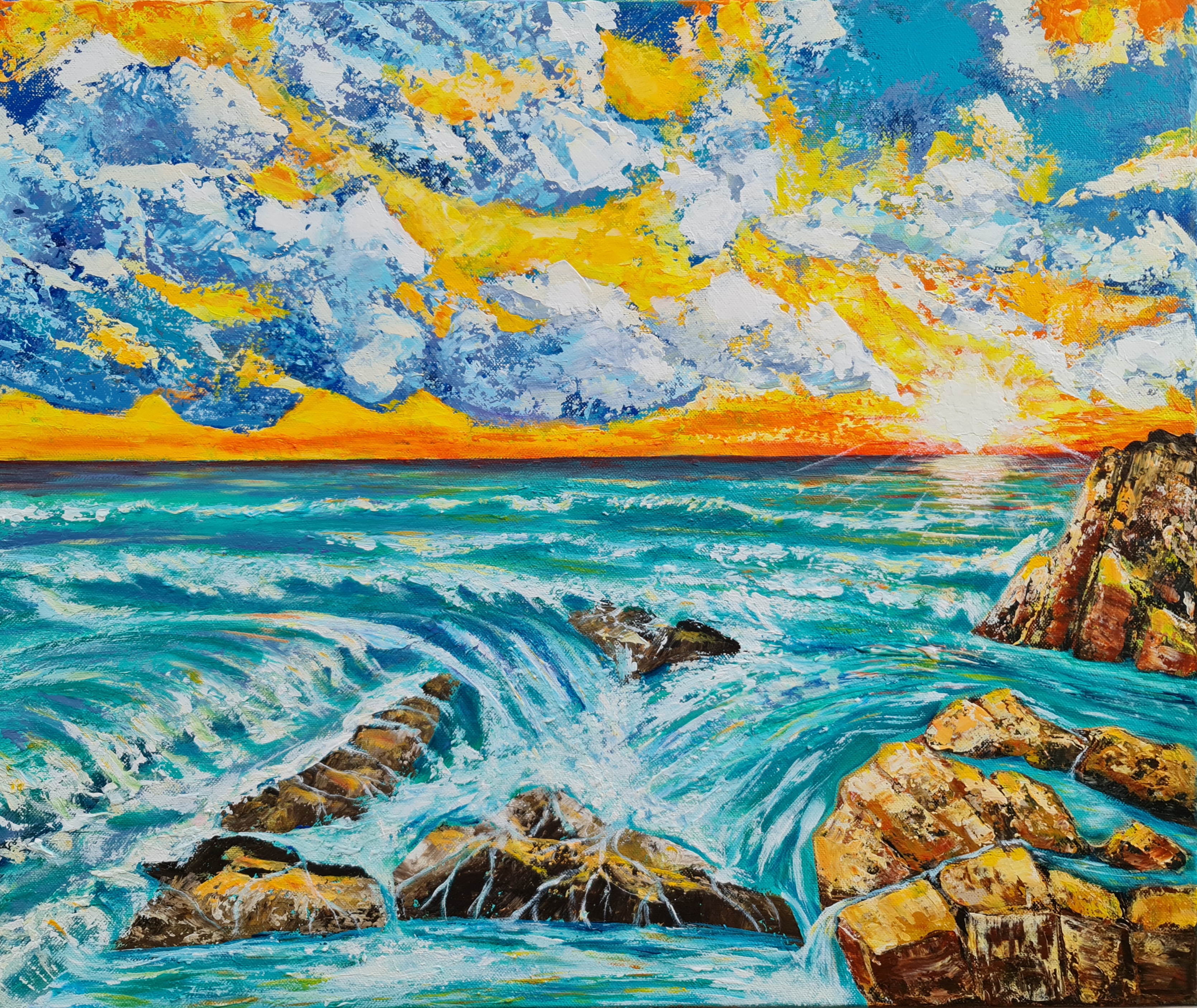 Ocean Sunset Painting