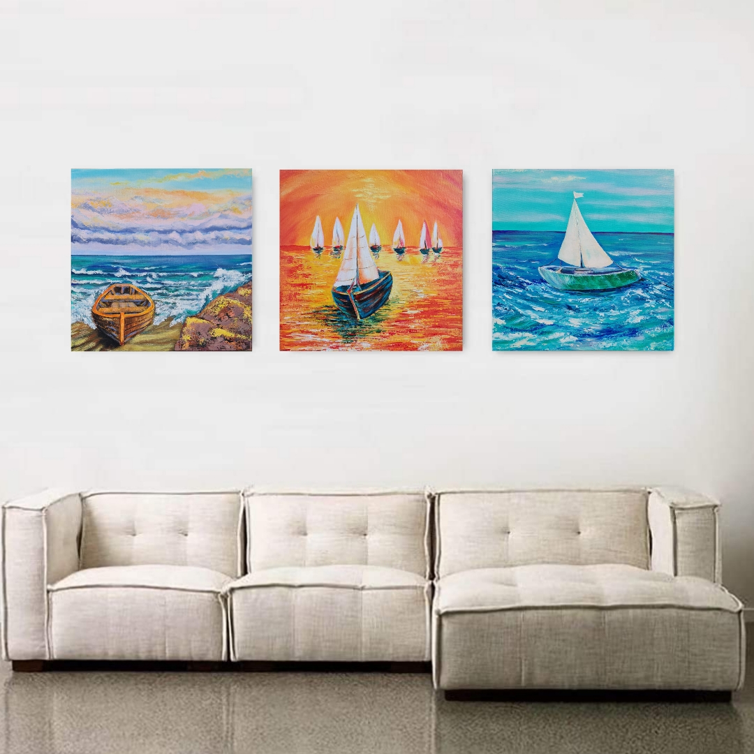 Sunset Sailboat Painting