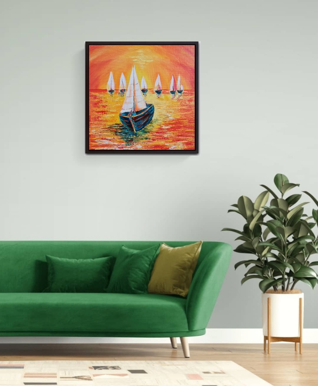 Sunset Sailboat Painting