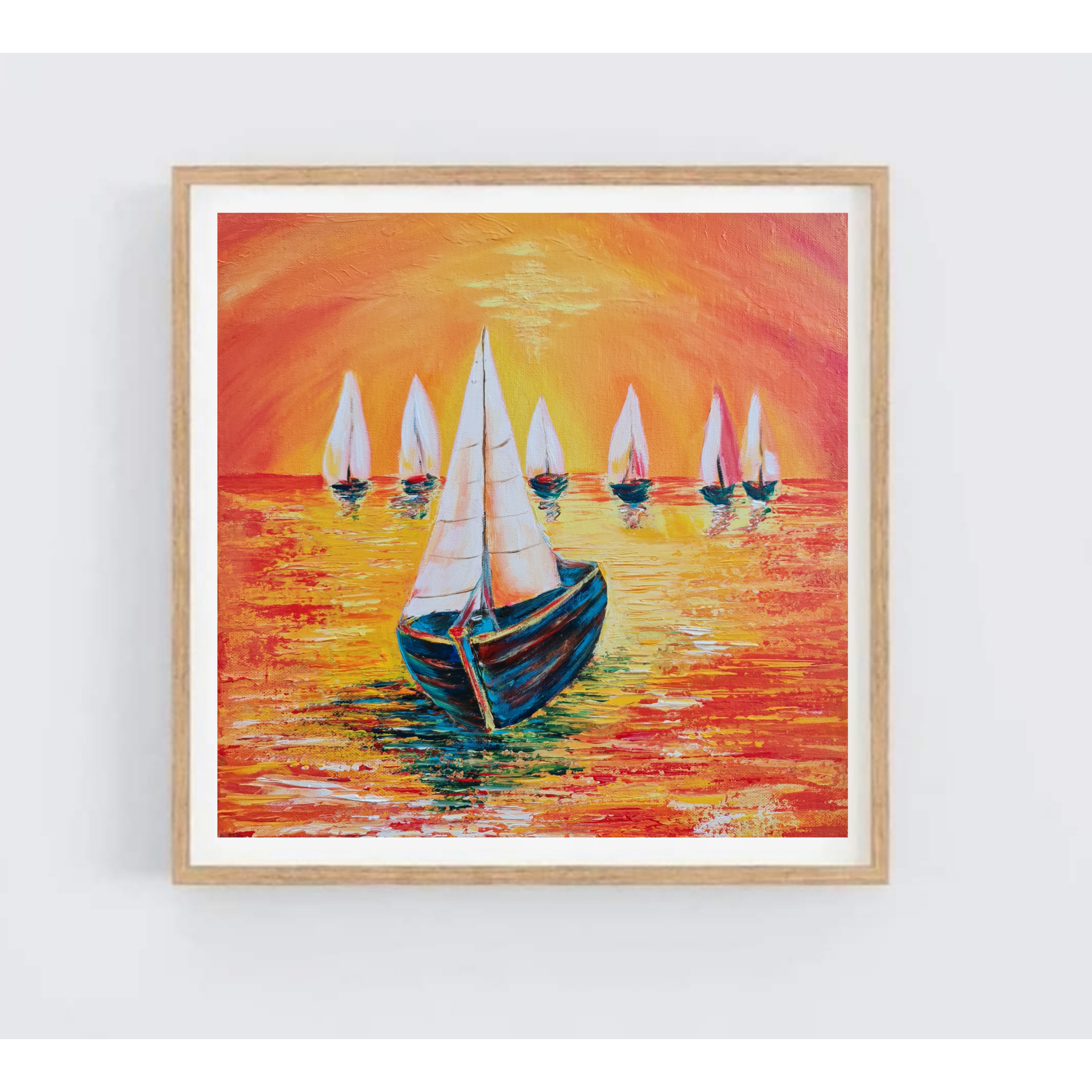 Sunset Sailboat Painting