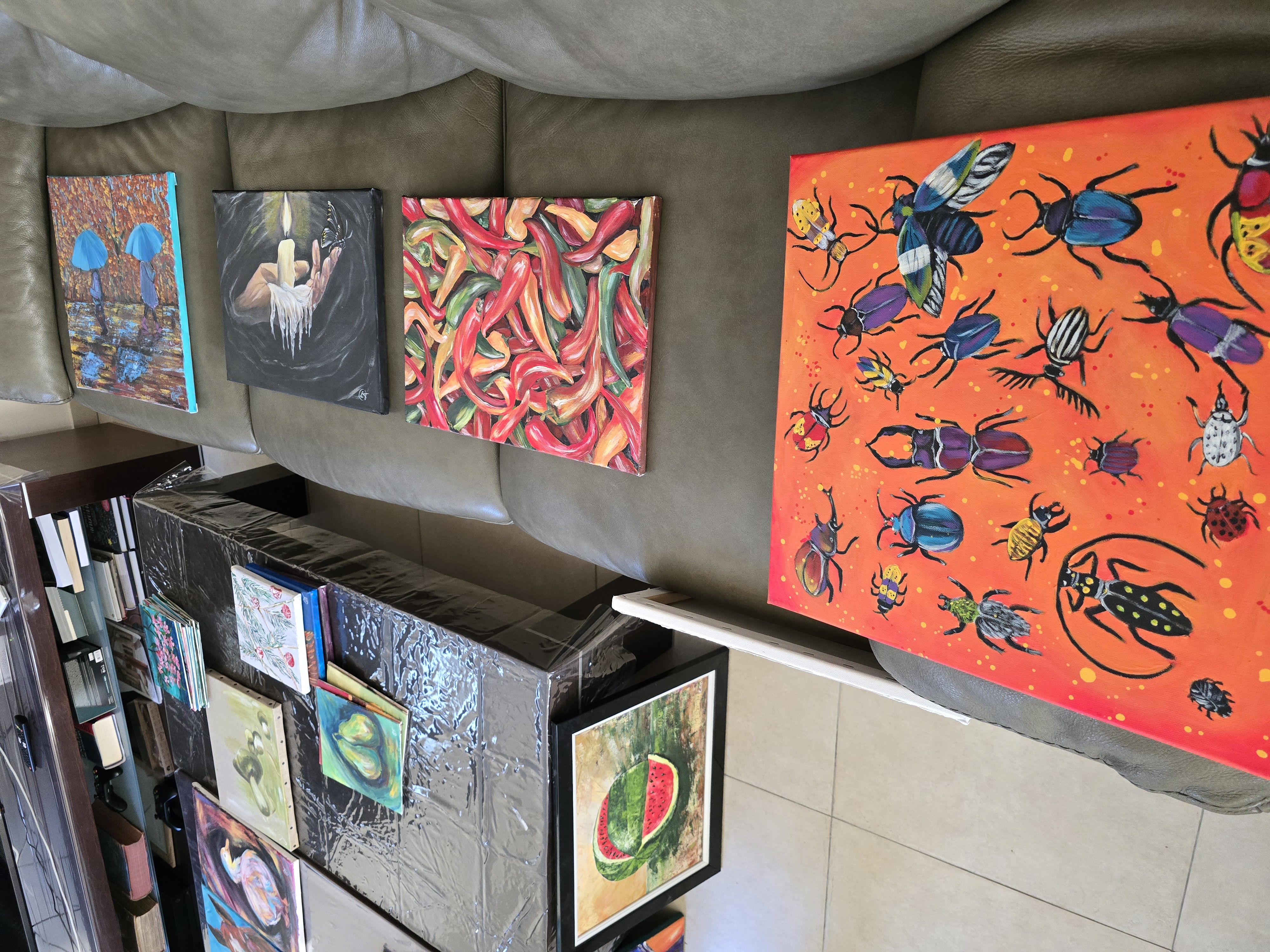 Colorful Beetle Painting, "In women's head"