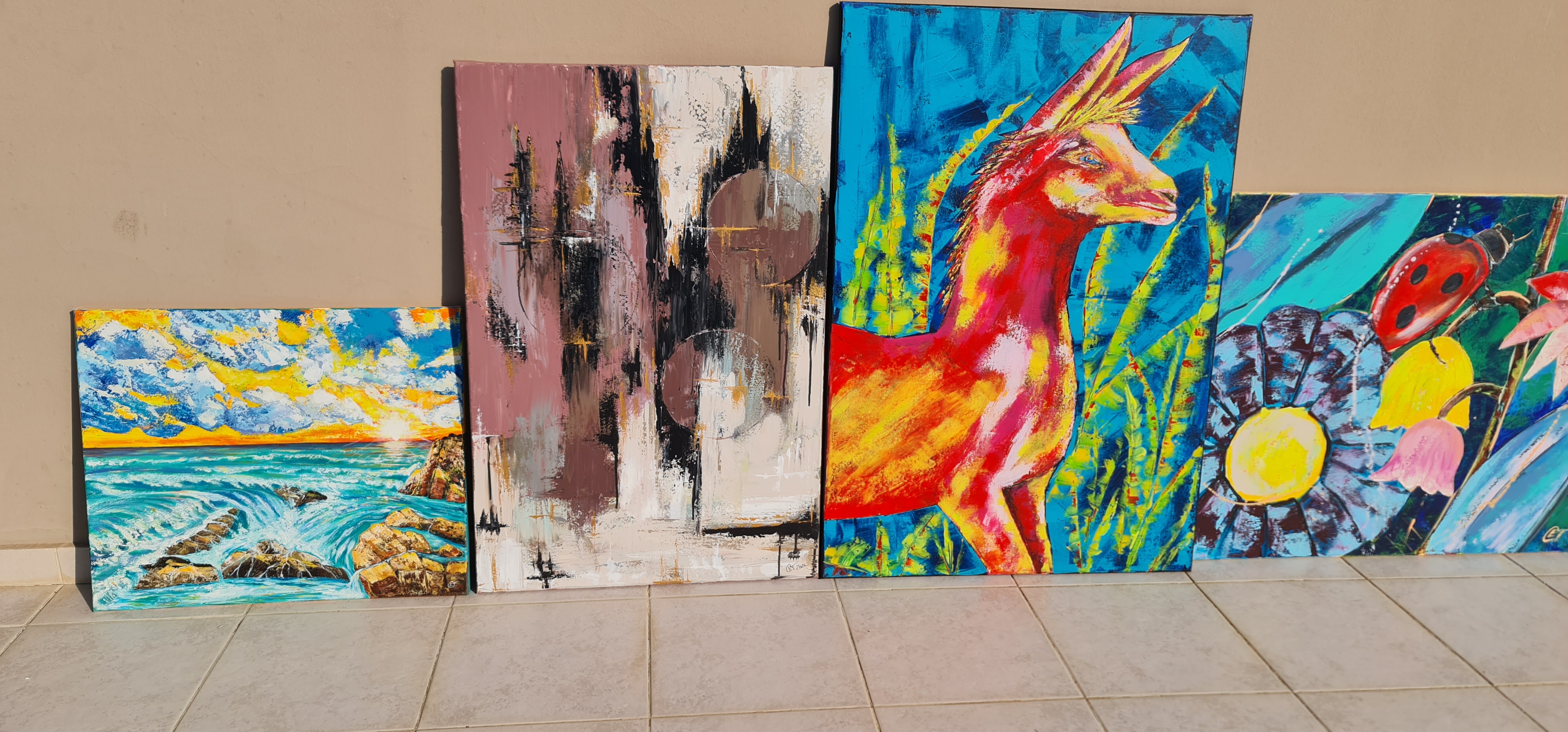 Abstract Modern Art Painting, "Parallel Universe"