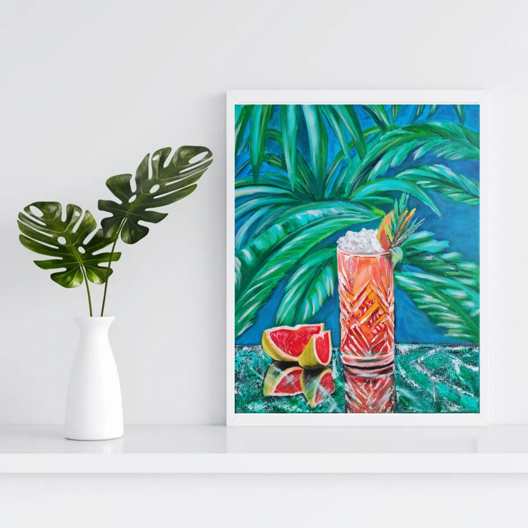 Tropical Drink Painting, Summer vibe 
