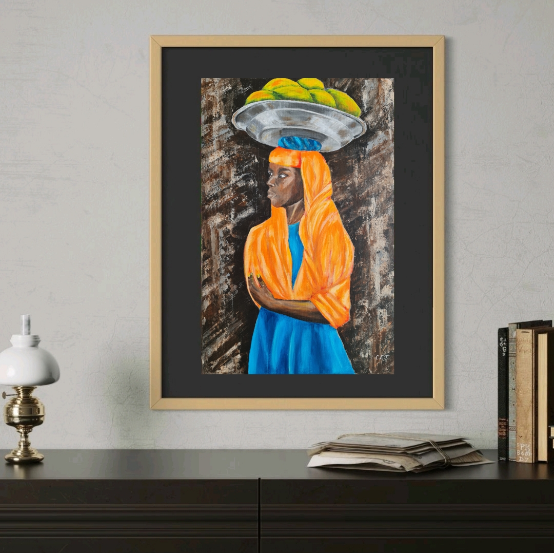 Colorful Portrait Painting, Yvorian Woman