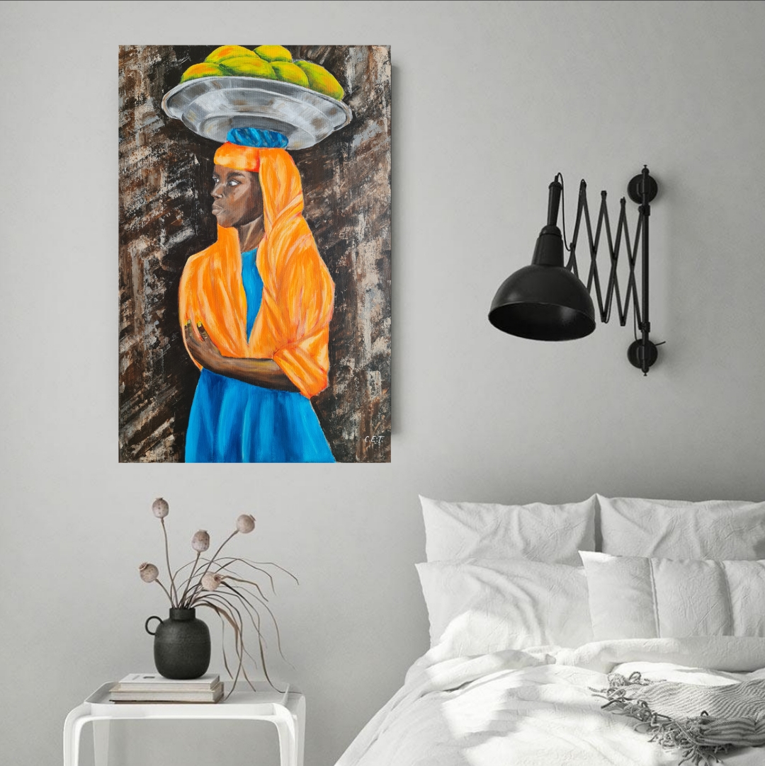 Colorful Portrait Painting, Yvorian Woman