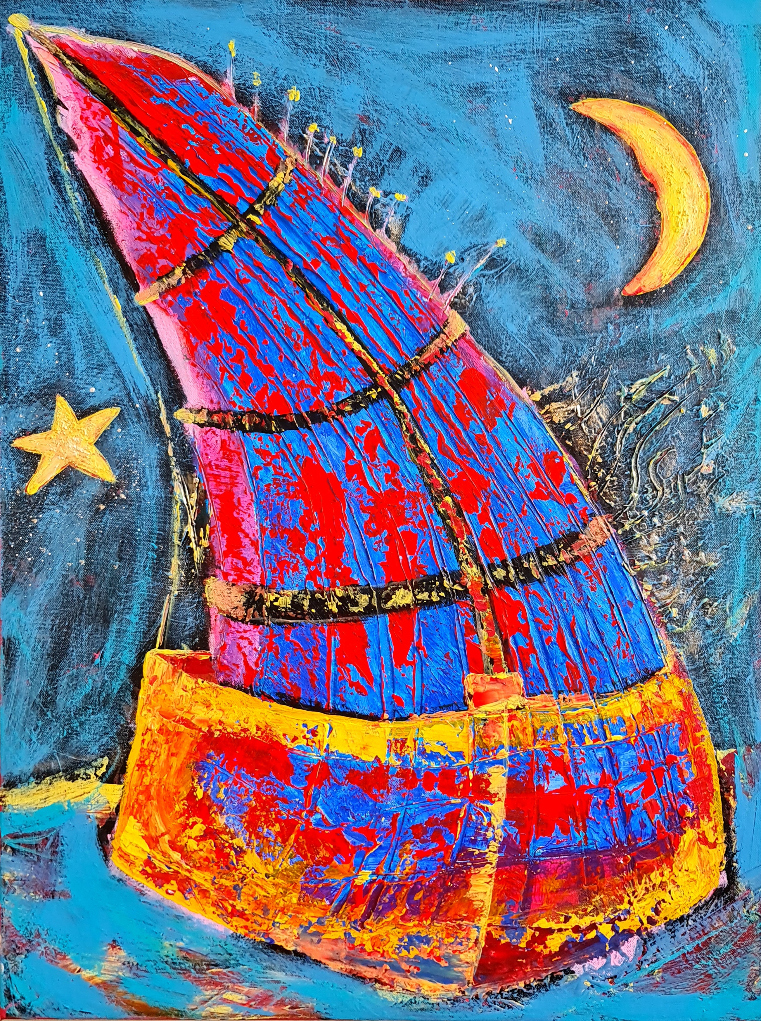 Abstract Nautical Painting, "Light my path"