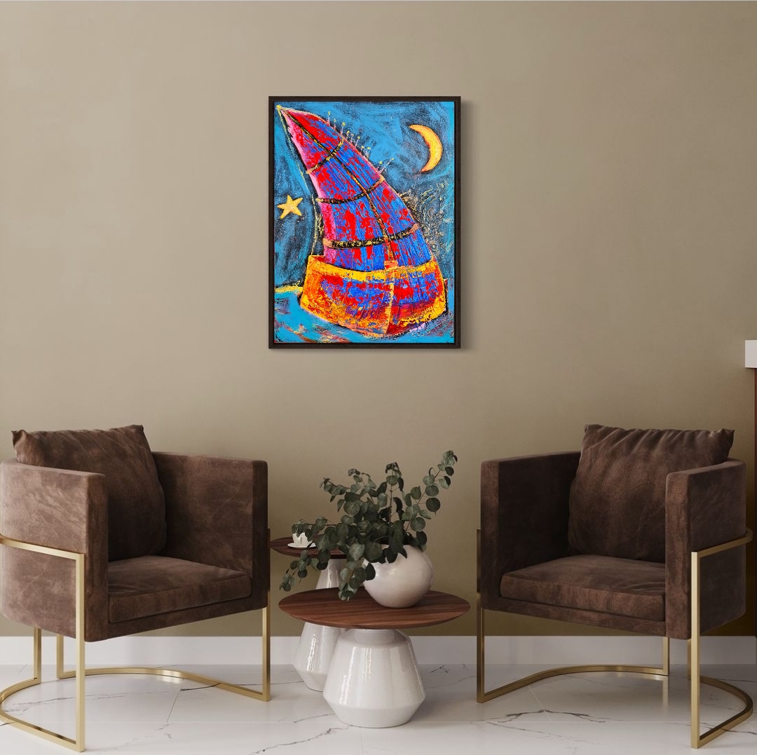 Abstract Nautical Painting, "Light my path"