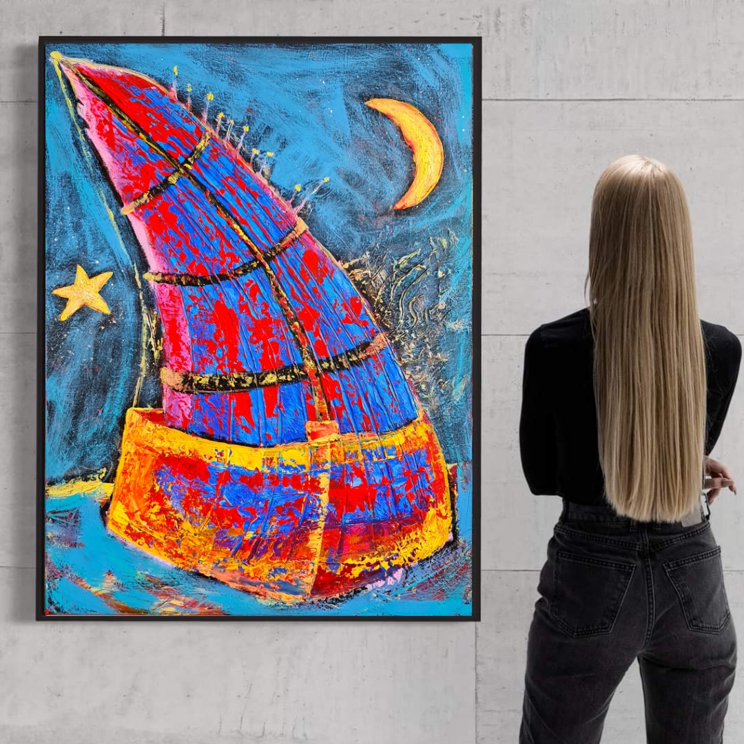 Abstract Nautical Painting, "Light my path"