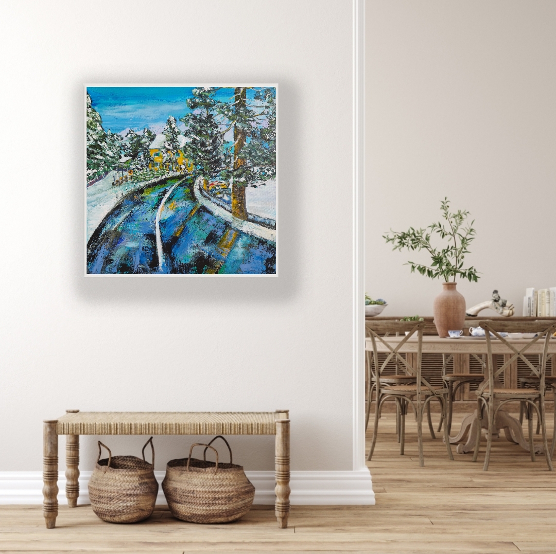 Winter Landscape Painting, "Troodos Platres" 