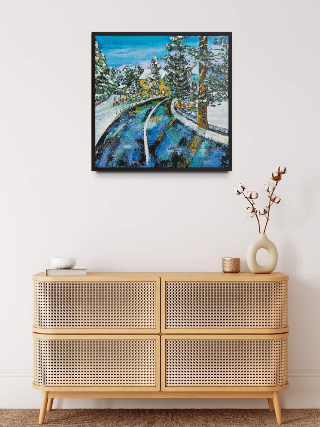 Winter Landscape Painting, "Troodos Platres" 