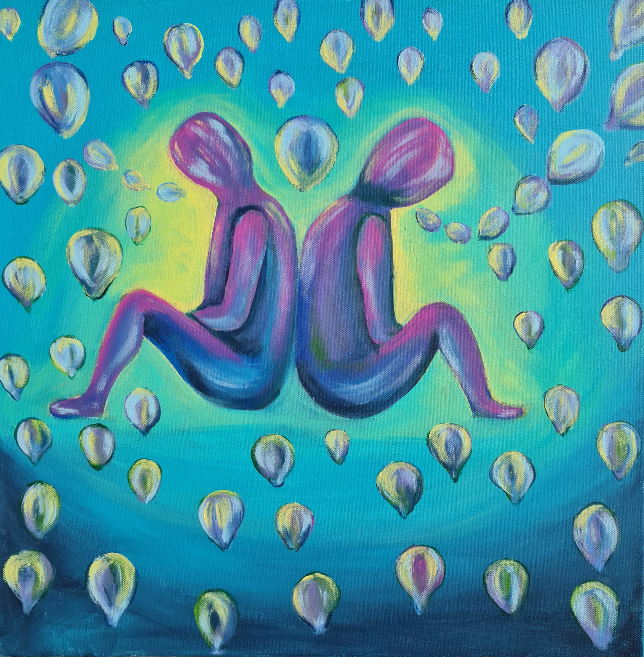 Abstract Figurative Painting, "Arguments"