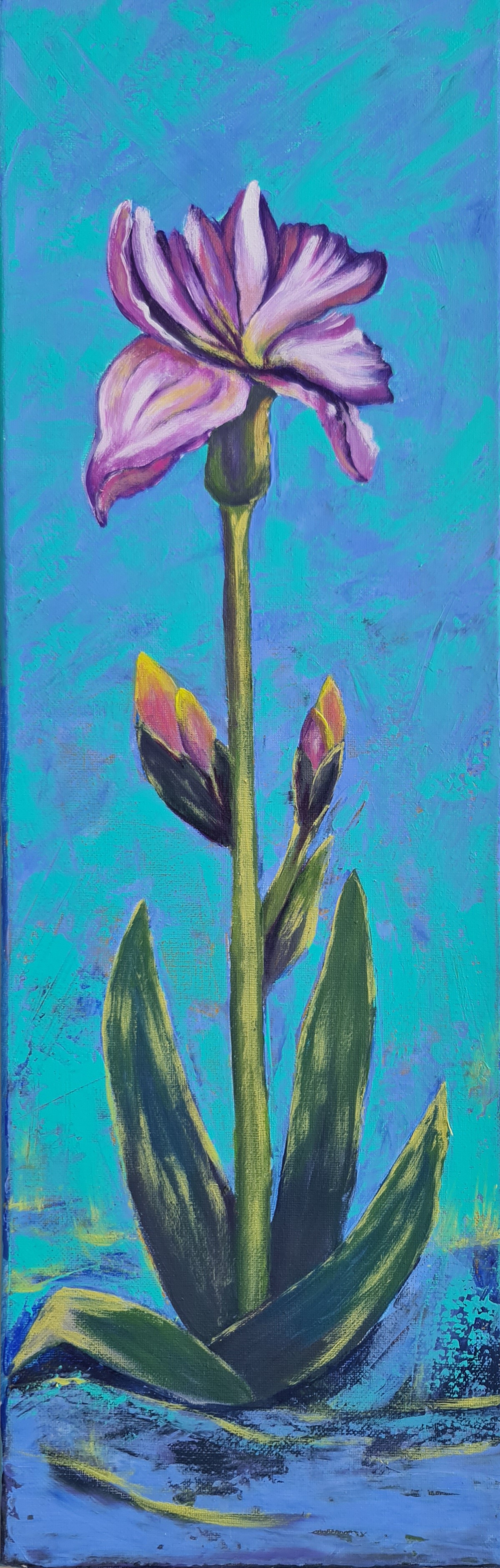 Floral Art Painting, Iris flower 