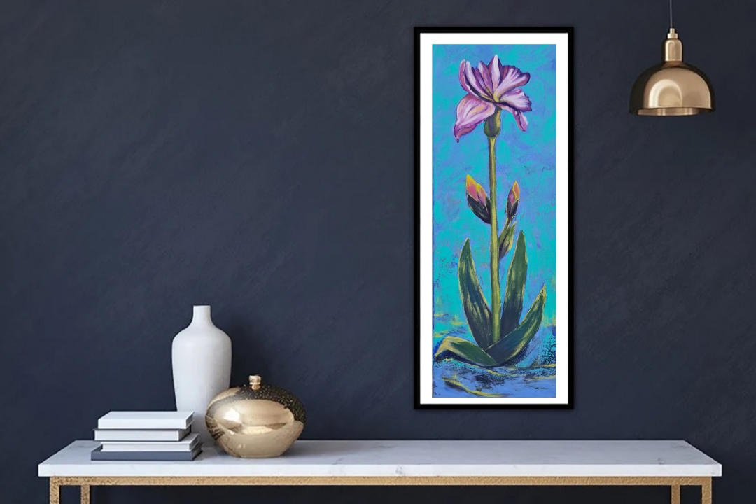 Floral Art Painting, Iris flower 