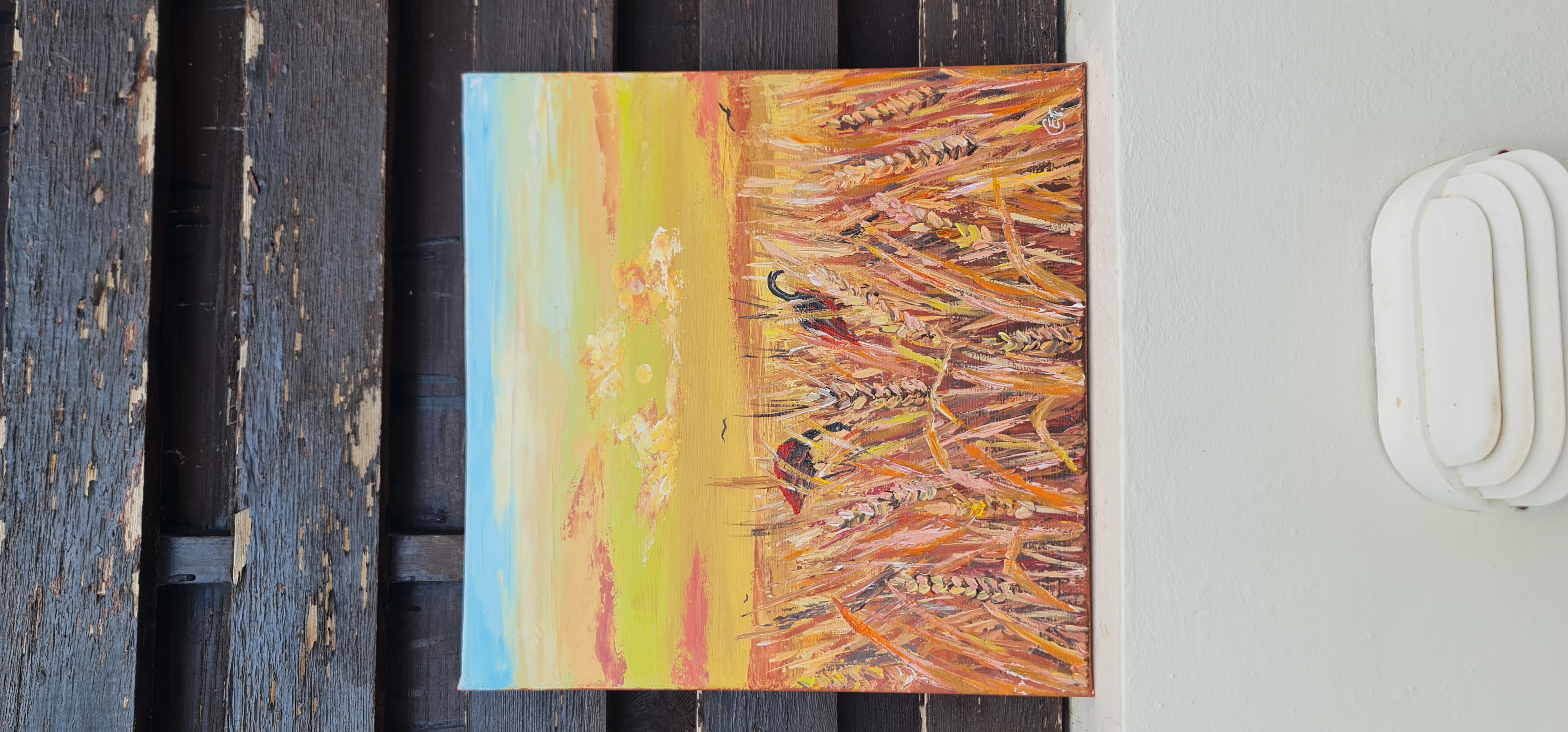Sunset Wheat Field Painting