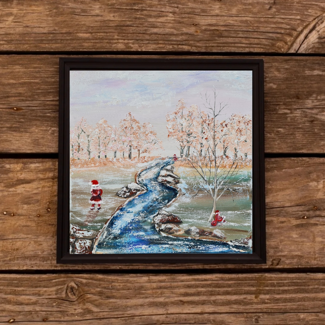 Winter Landscape Painting,  Christmas scenery