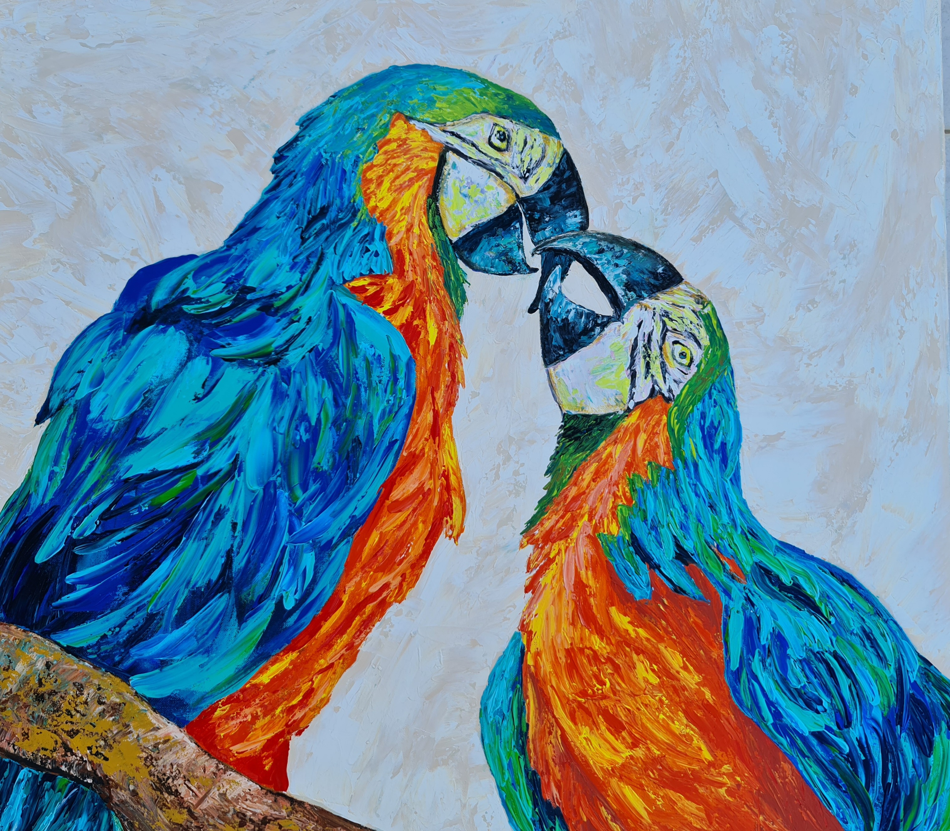 Love is in the air, Parrot Macaw couple 
