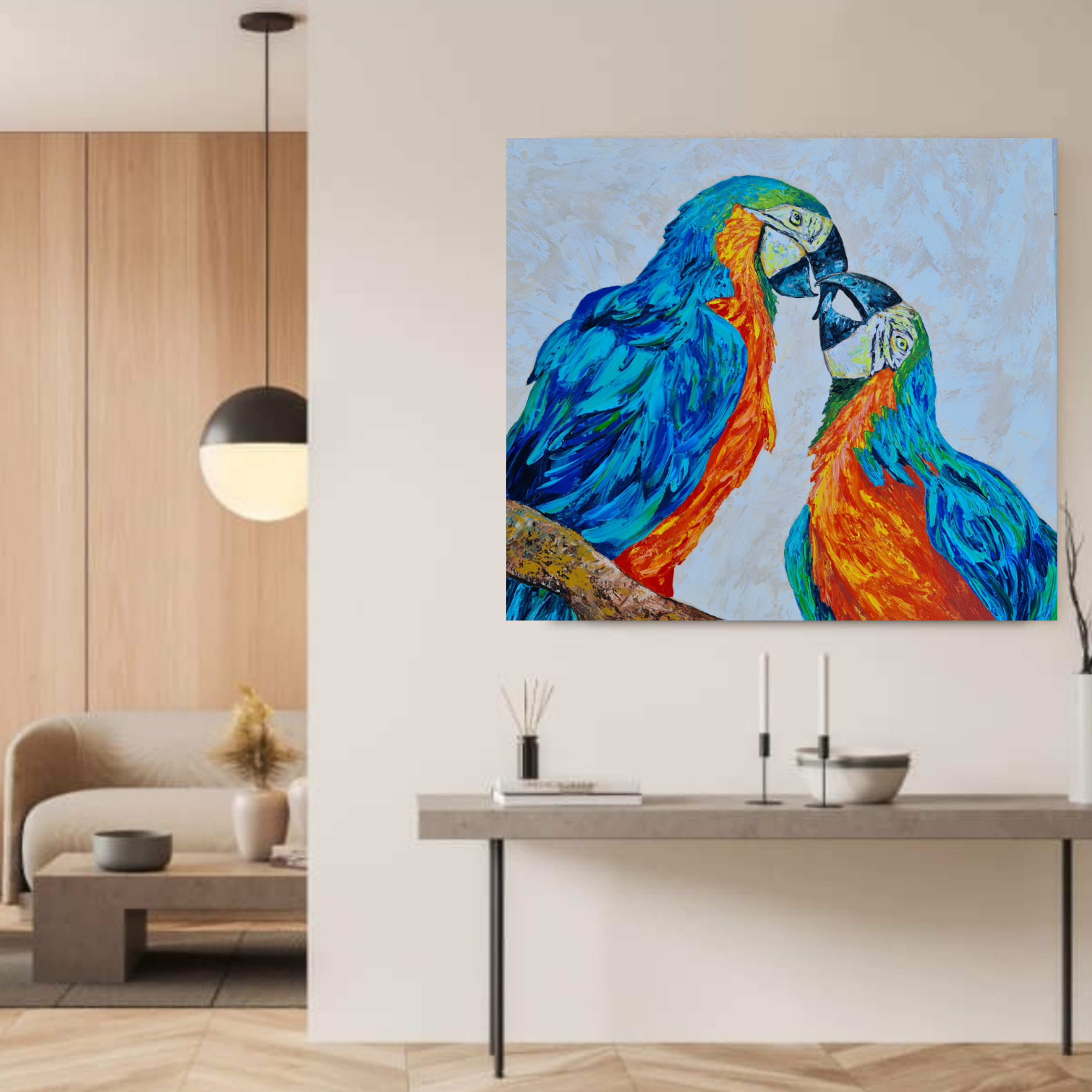 Love is in the air, Parrot Macaw couple 