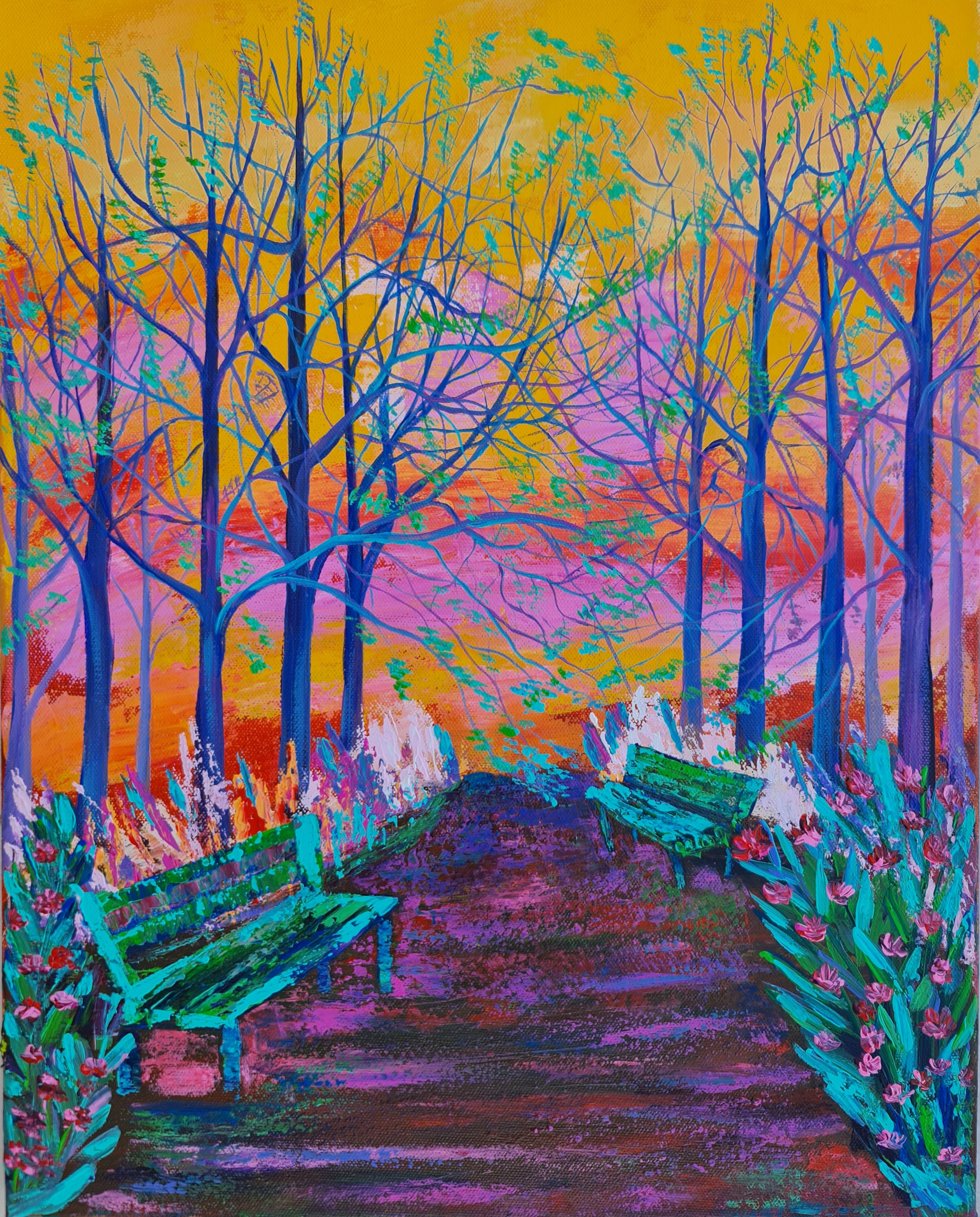 Colorful Nature Path Painting "what a wonderful world "
