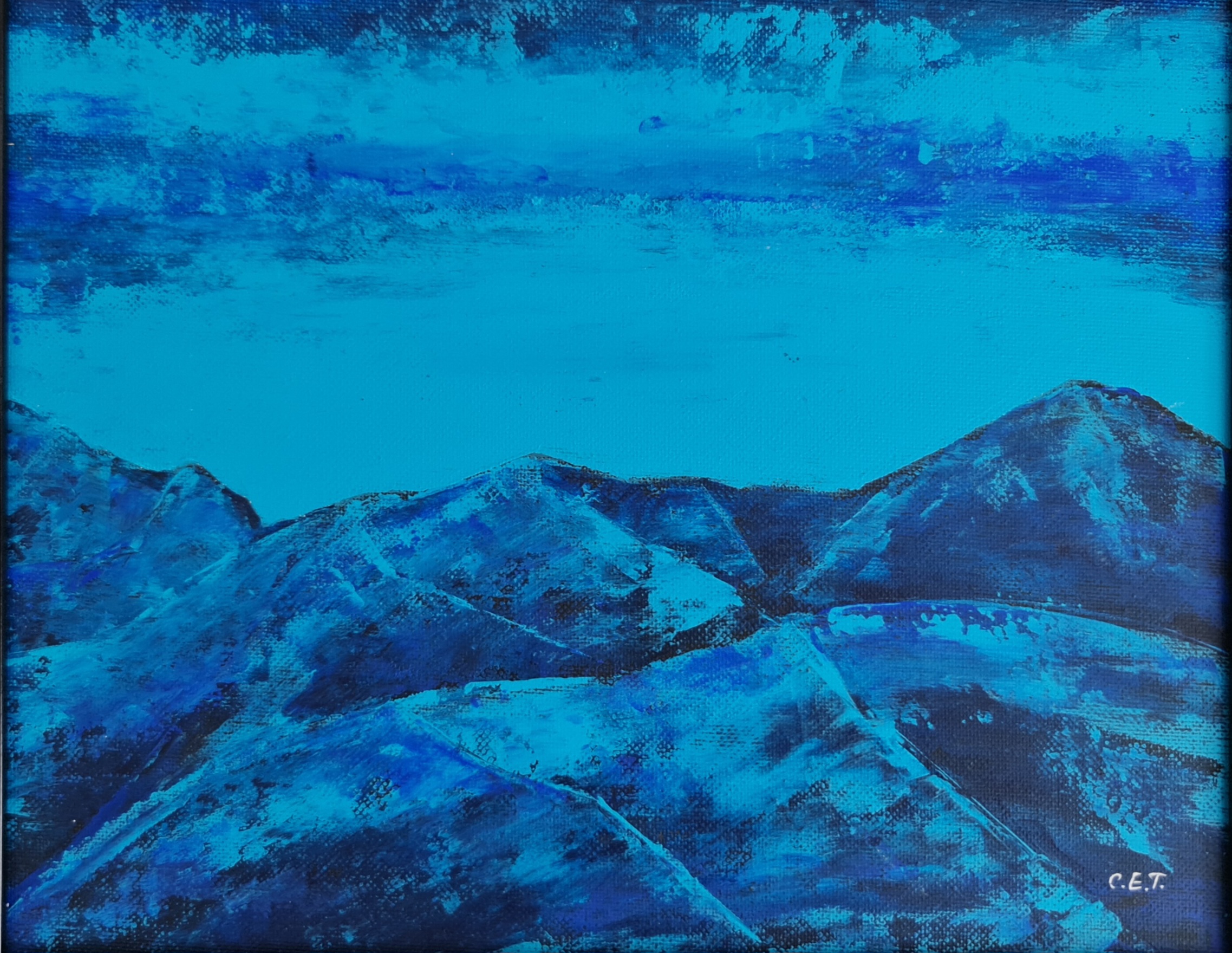 Abstract Blue Mountains Painting
