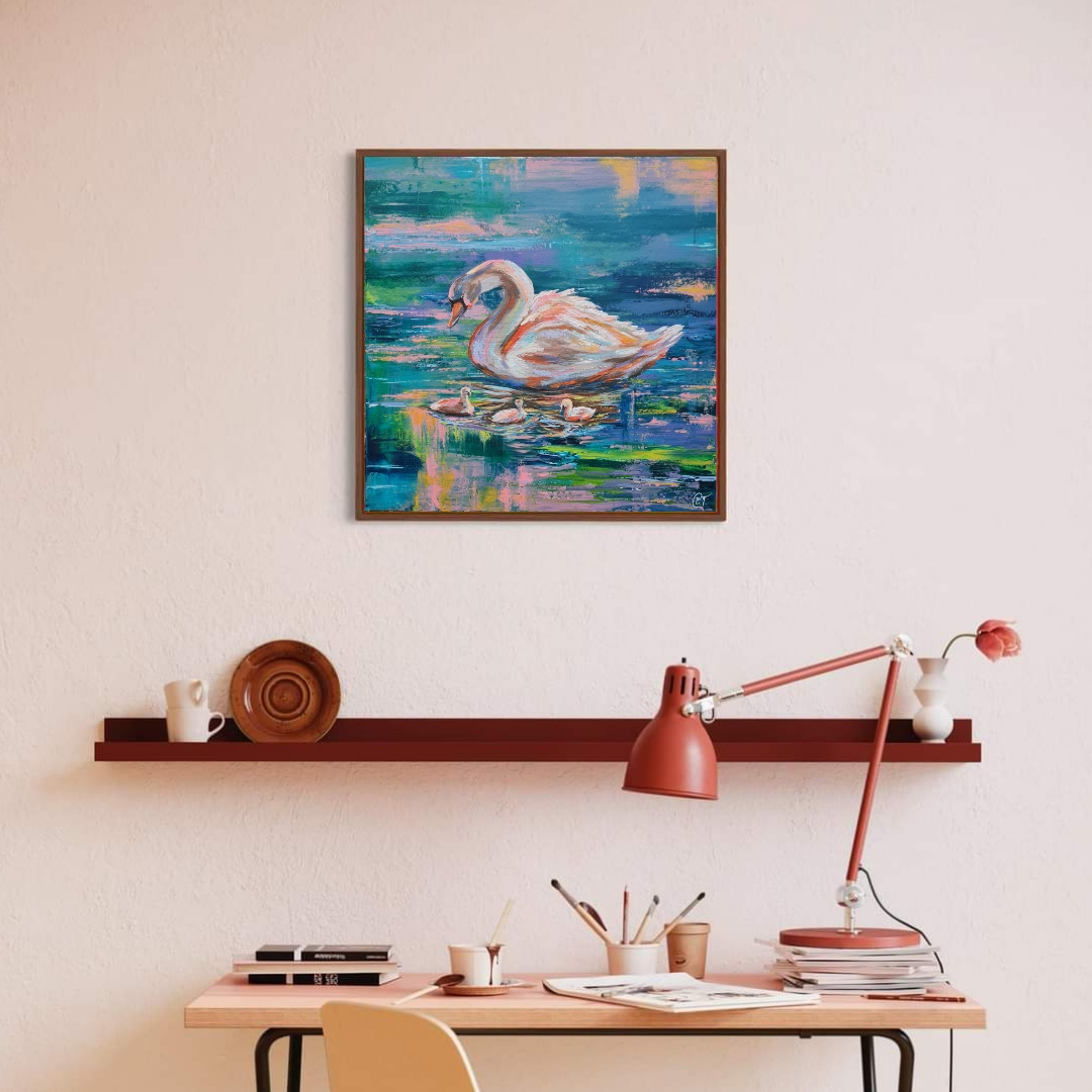 Swan Family Painting