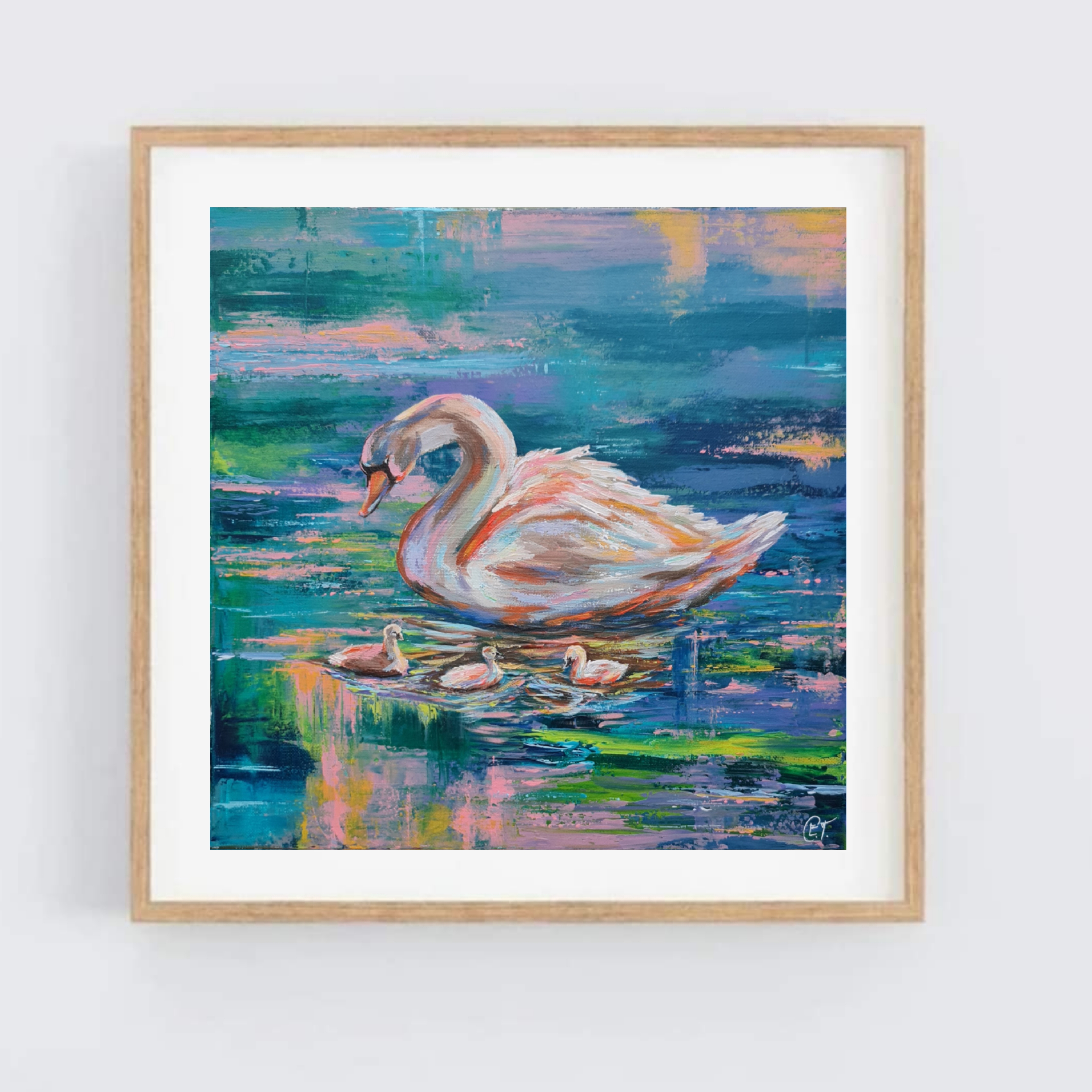 Swan Family Painting