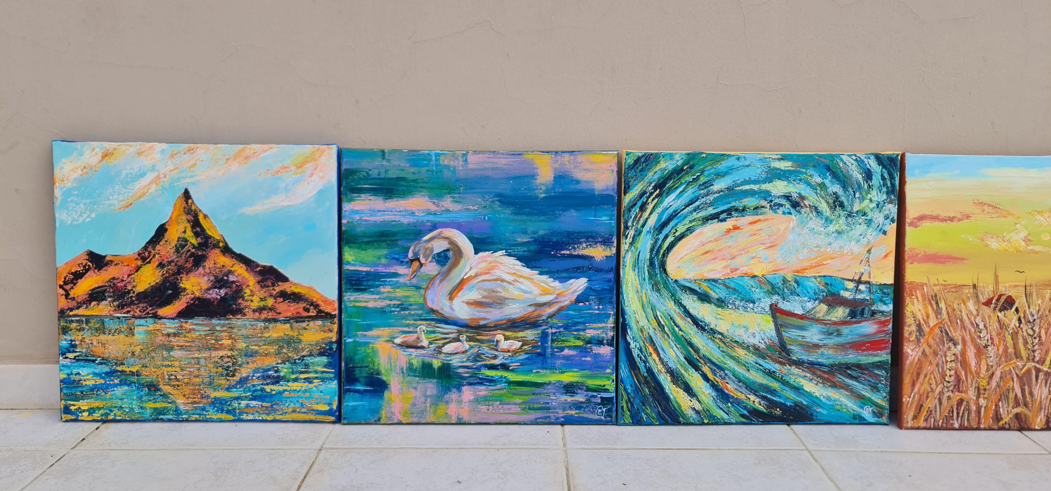 Swan Family Painting