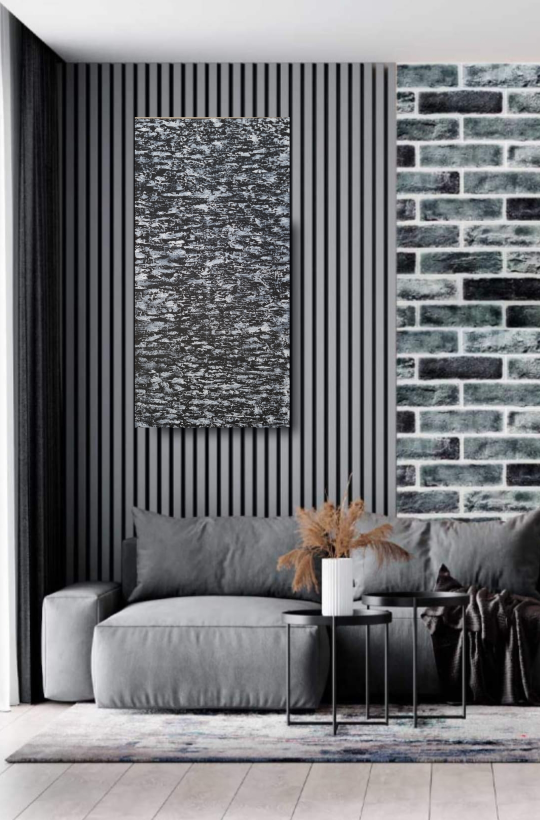 Abstract Black and White Painting