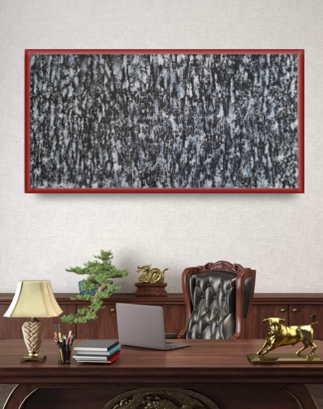 Abstract Black and White Painting