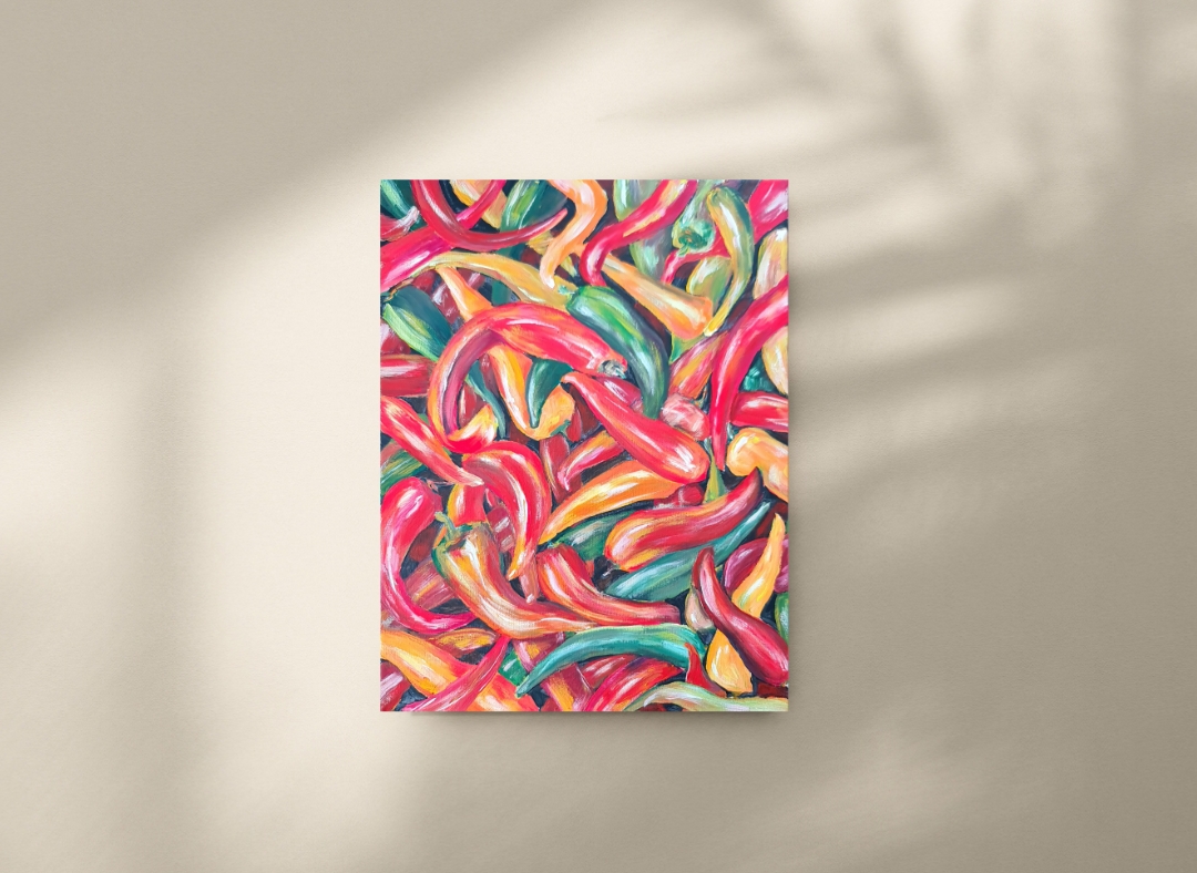 Colorful Chili Pepper Painting