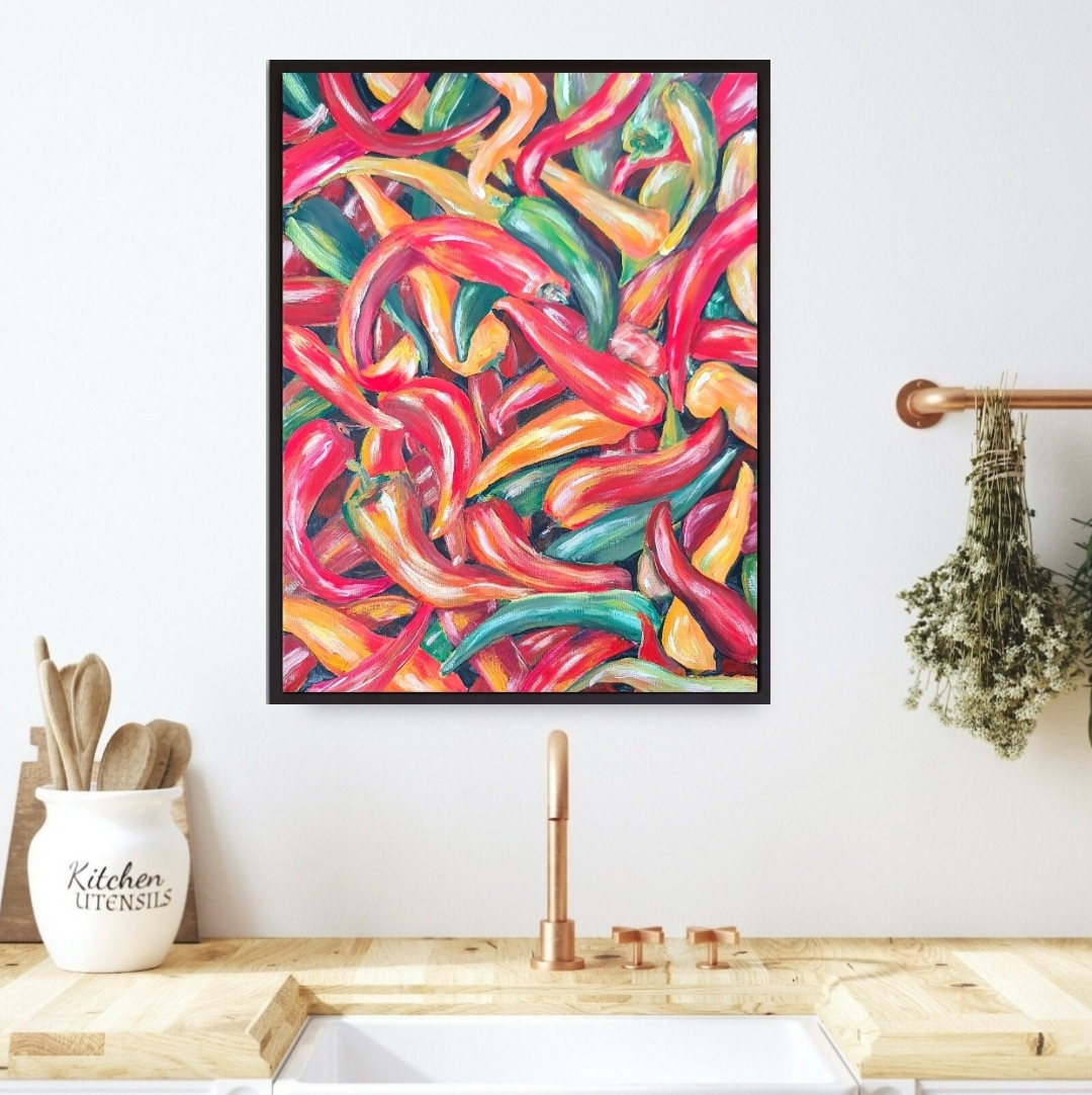 Colorful Chili Pepper Painting