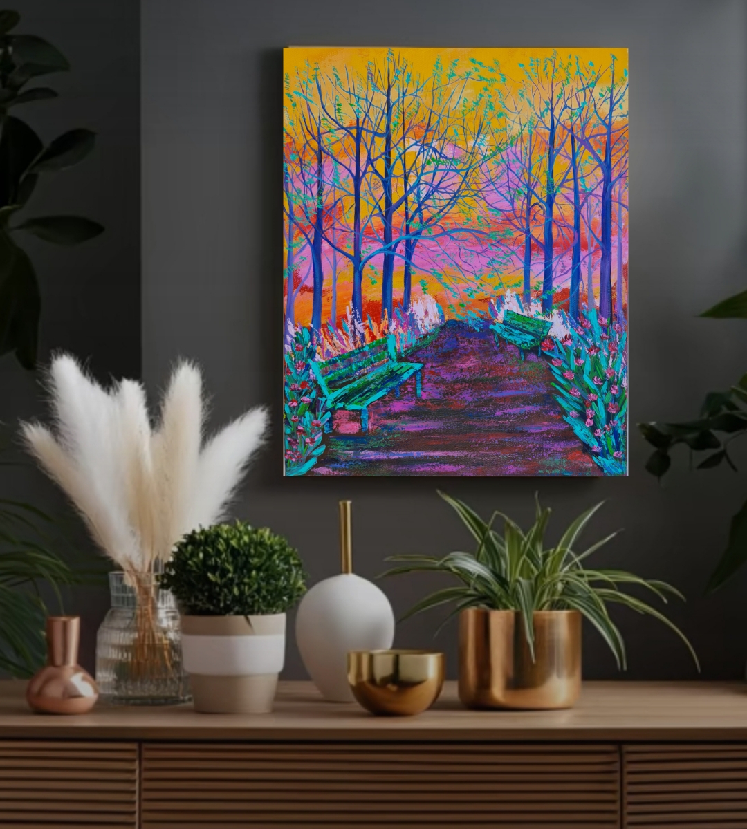 Colorful Nature Path Painting "what a wonderful world "