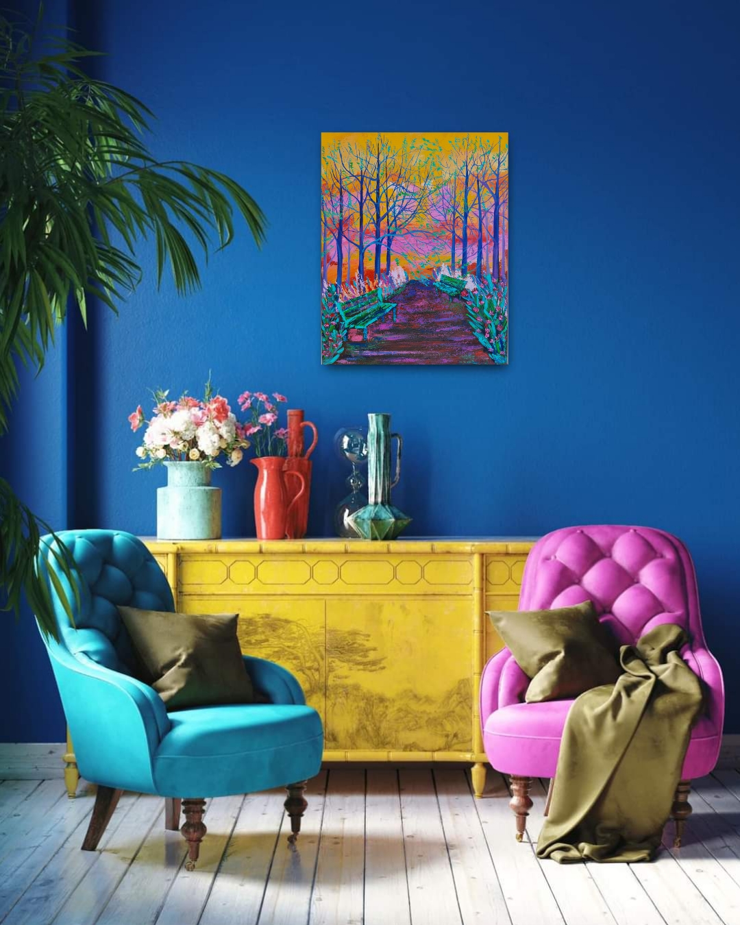 Colorful Nature Path Painting "what a wonderful world "