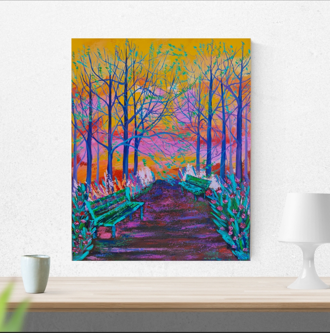 Colorful Nature Path Painting "what a wonderful world "