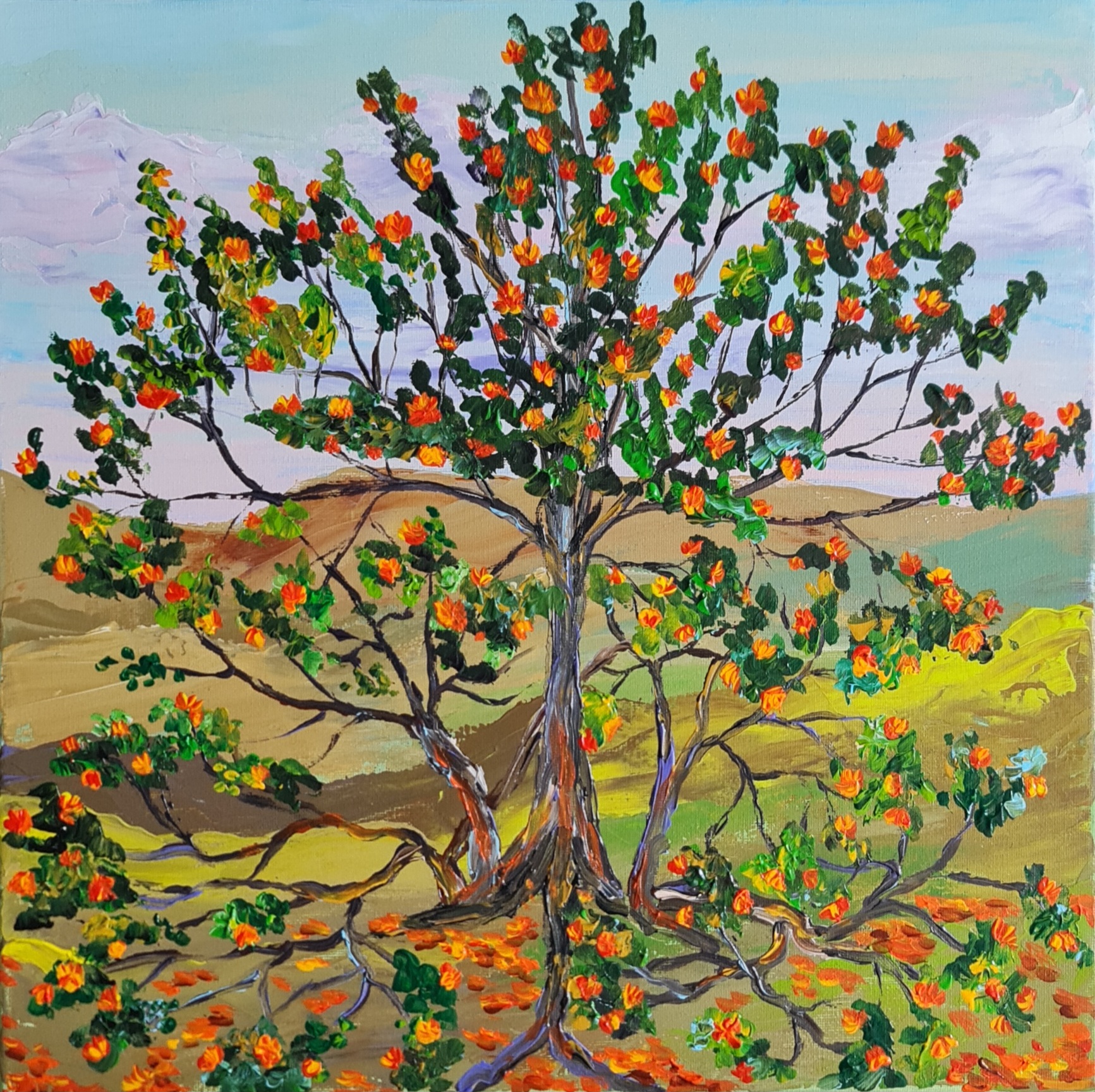 Vibrant Autumn Tree Painting