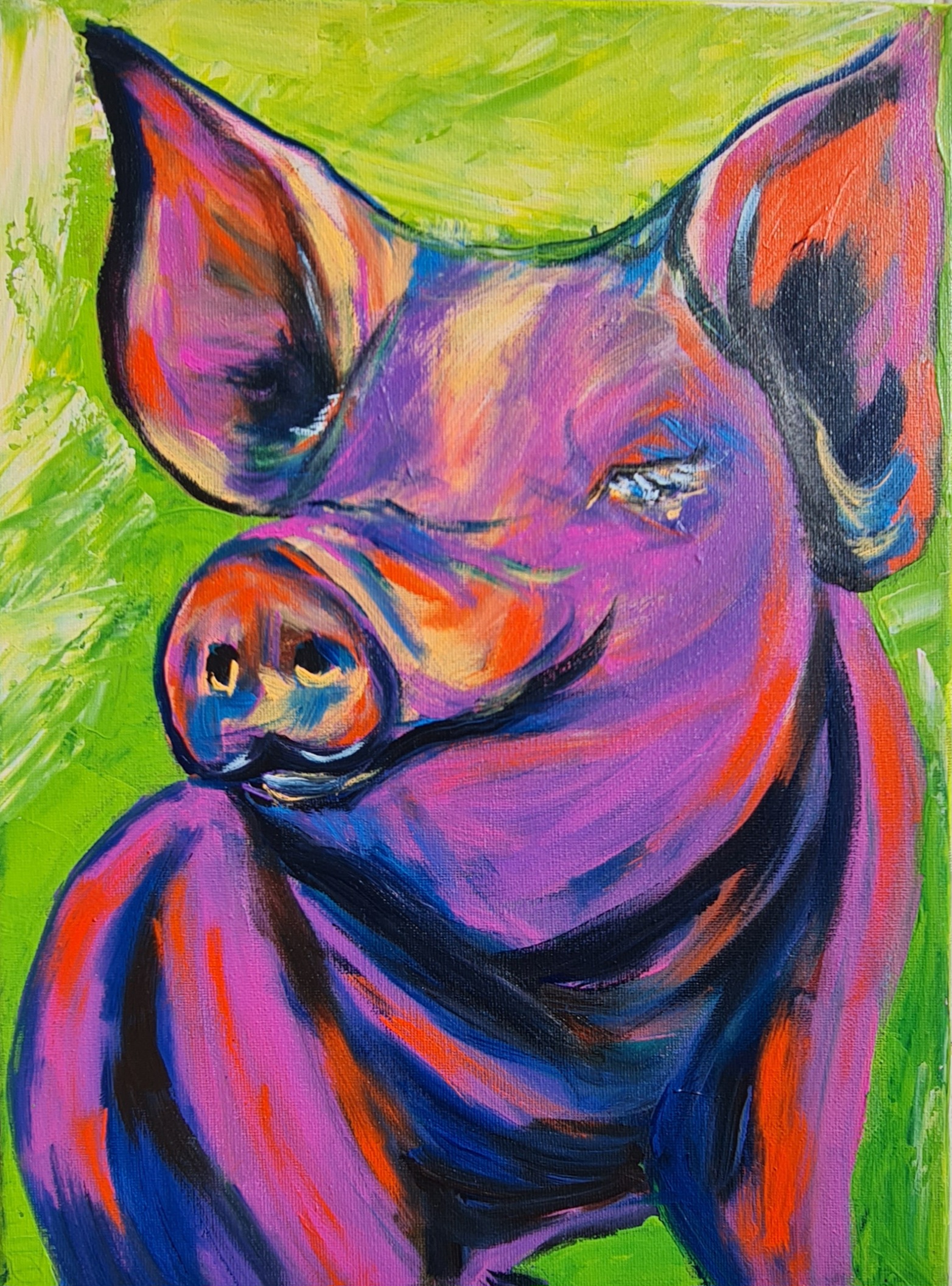 Colorful Pig Painting